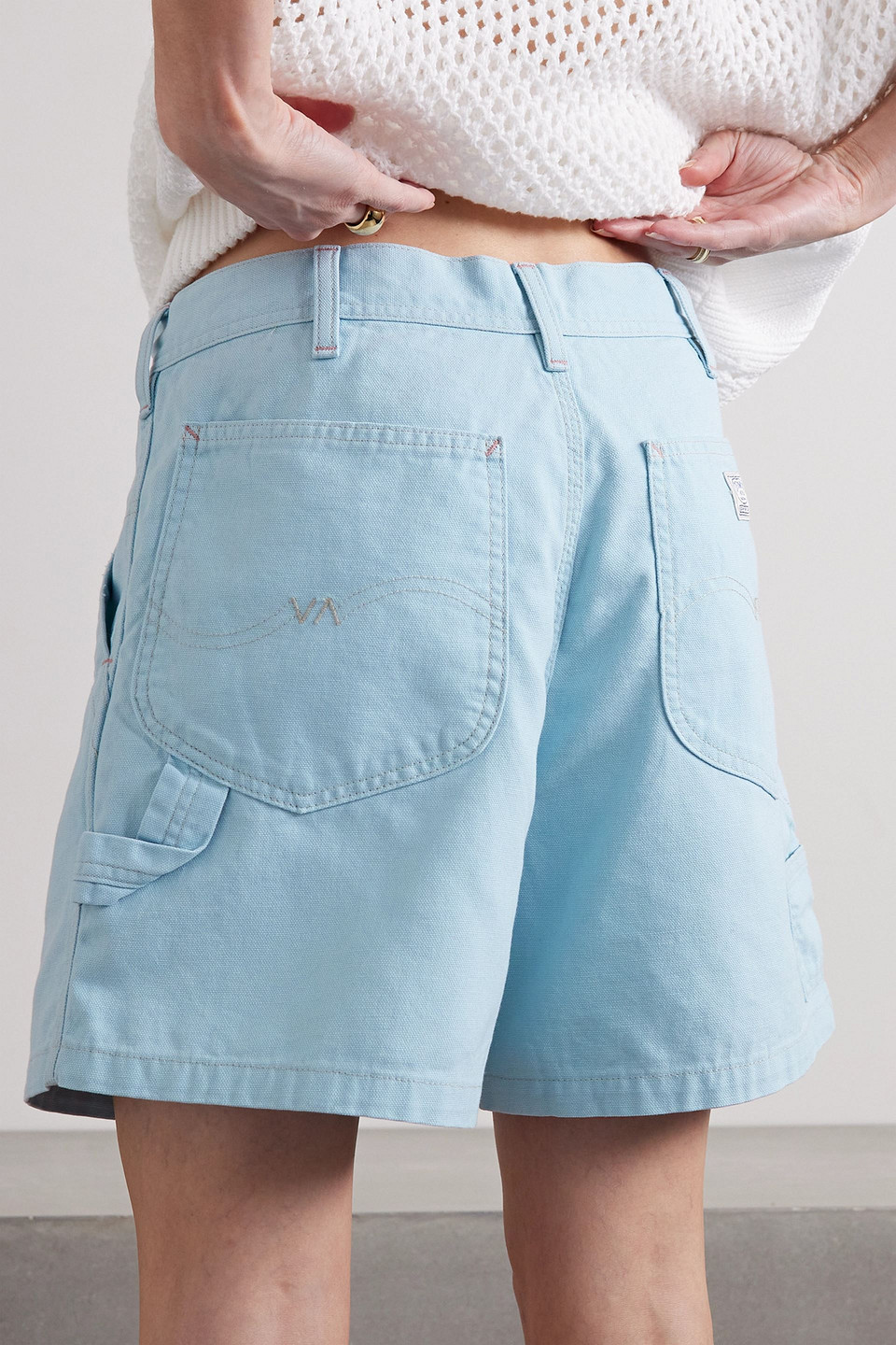 DENIMIST CARPENTER COTTON-PIQUÉ SHORTS 