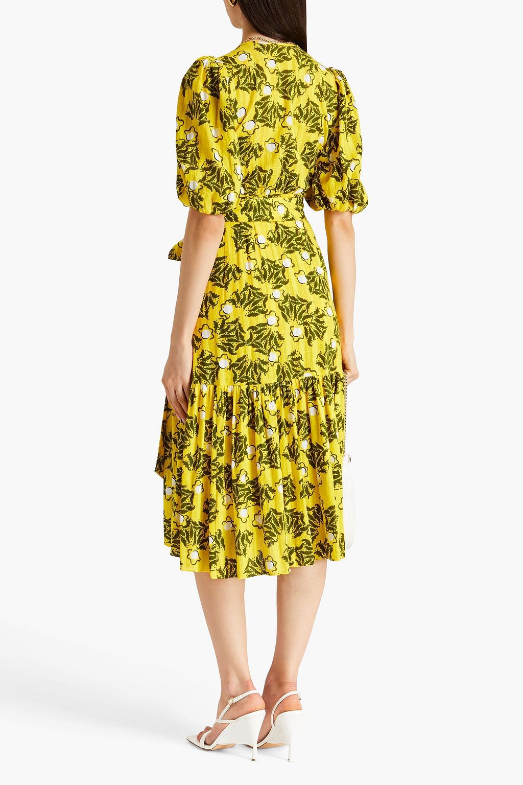 DIANE VON FURSTENBERG 프린트 자카드 미디 랩 드레스