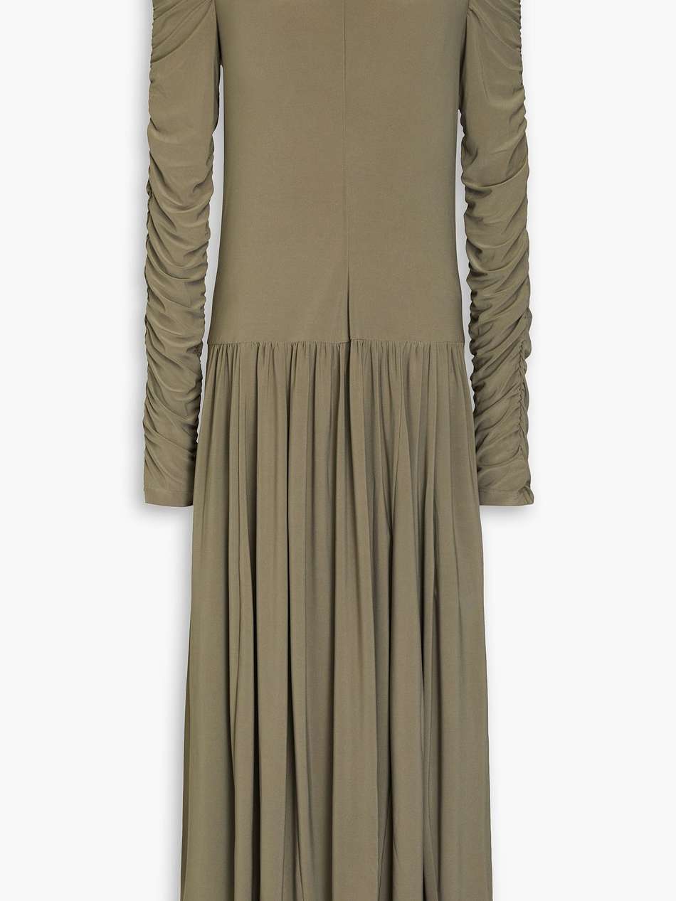 ruched jersey midi dress