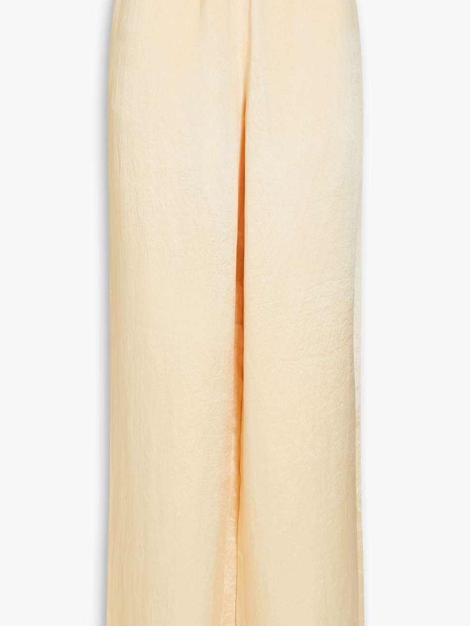 satin-twill wide-leg pants