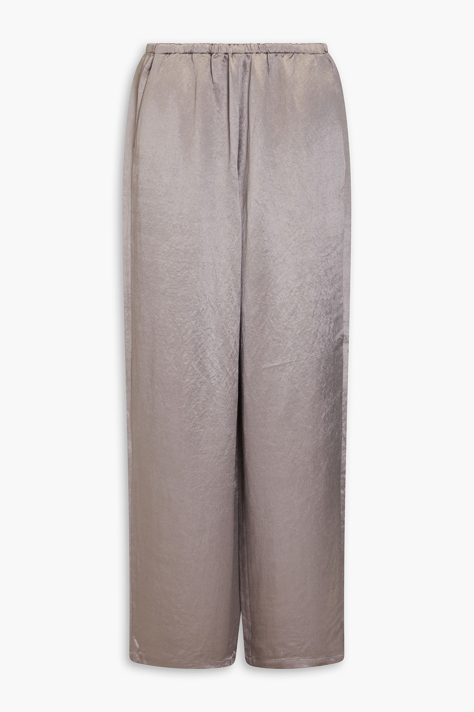 Tibi Satin-twill Wide-leg Pants In Gray
