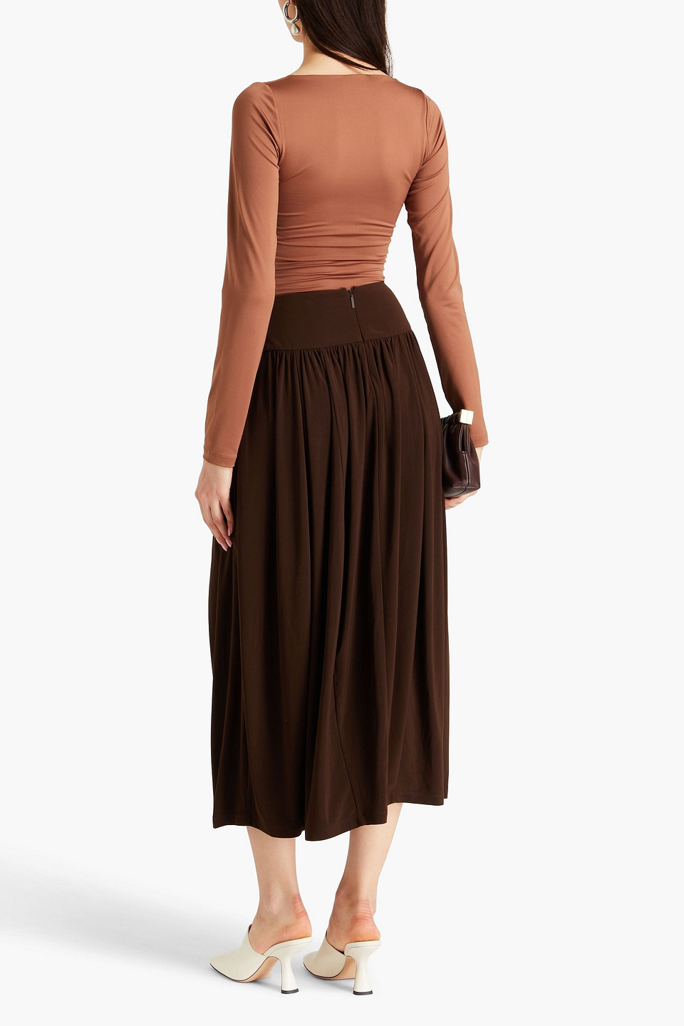  Tibi - Body Aus Jersey Mit Raffungen - Braun - Xxs 