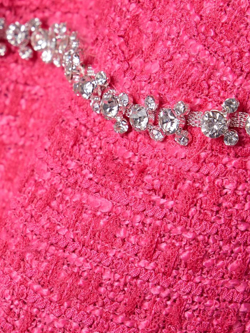 crystal-embellished bouclé-tweed midi dress