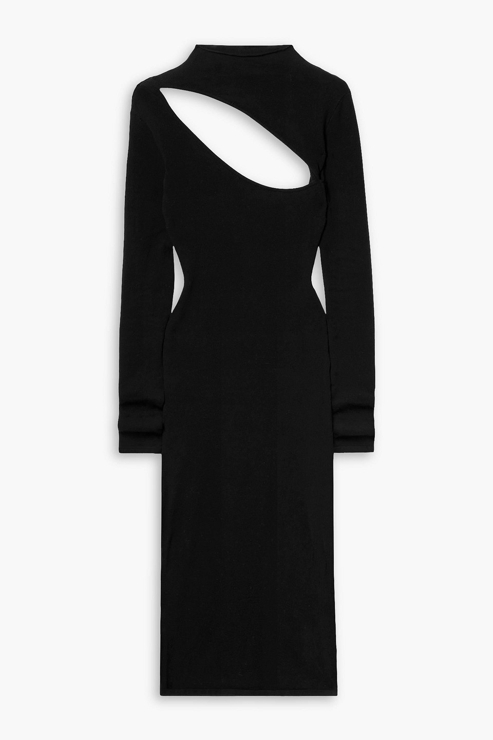 Good American Cutout Stretch-cotton Midi Dress In Black