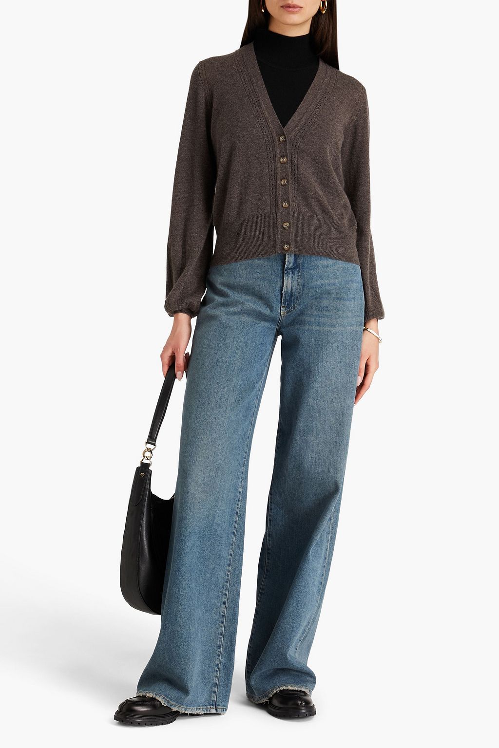 AUTUMN CASHMERE كارديغان من الكشمير بنمط ميلانج