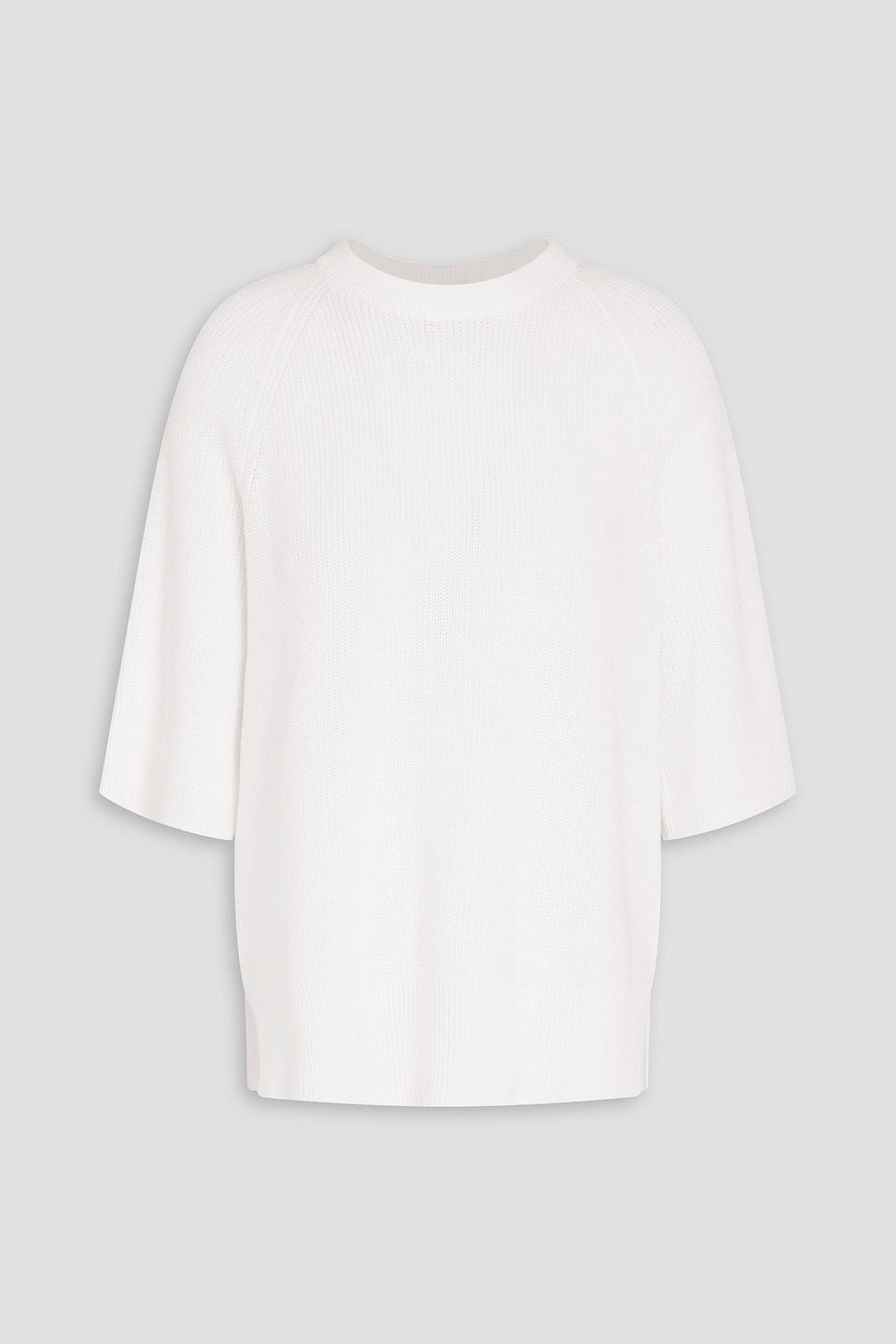 Autumn Cashmere Ribbed Cotton Top In Off-white