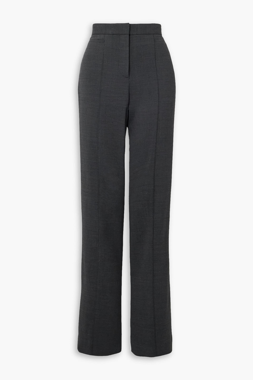 Totême Crepe Straight-leg Pants In Dark Gray