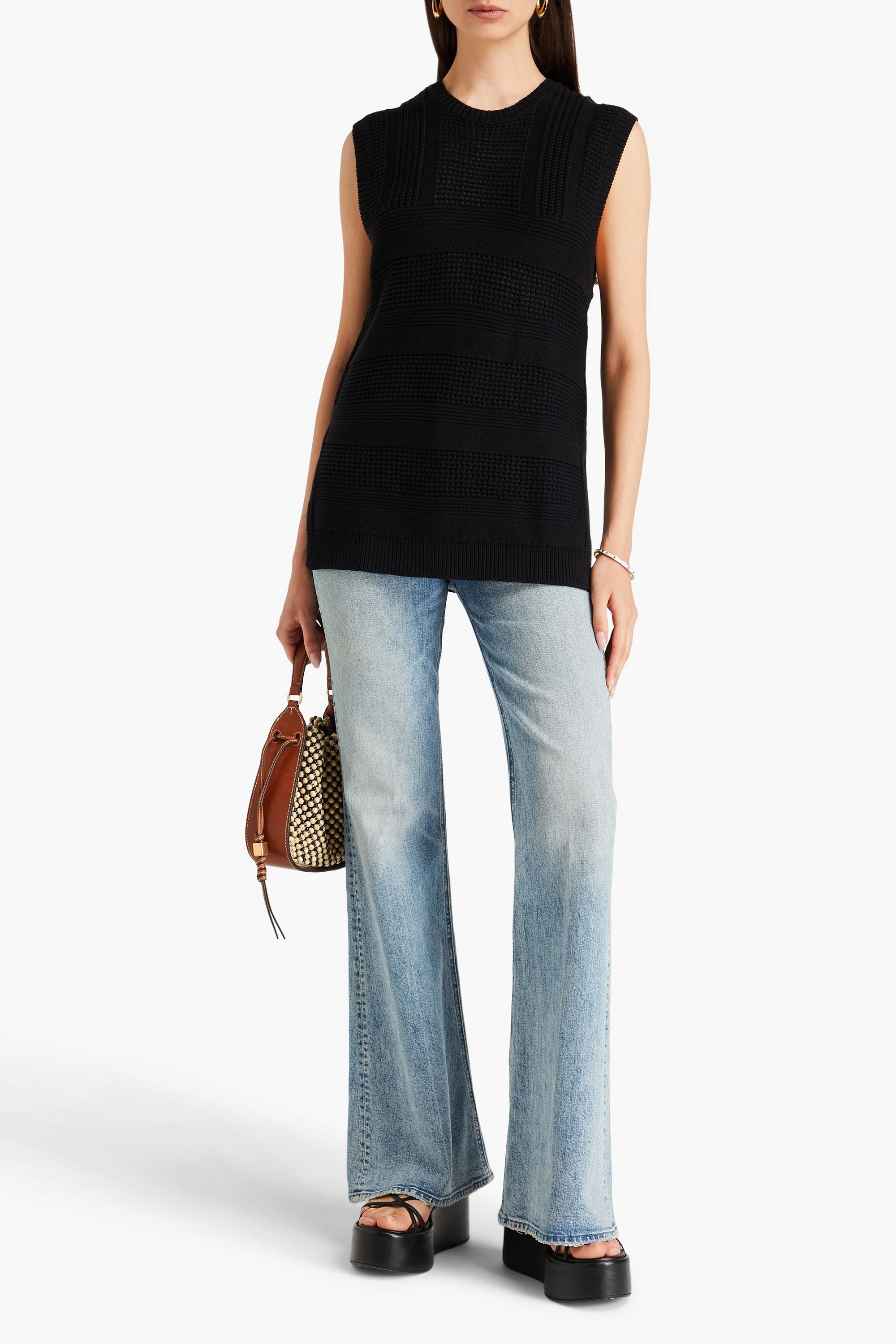 COTTON BY AUTUMN CASHMERE Pointelle-knit cotton vest