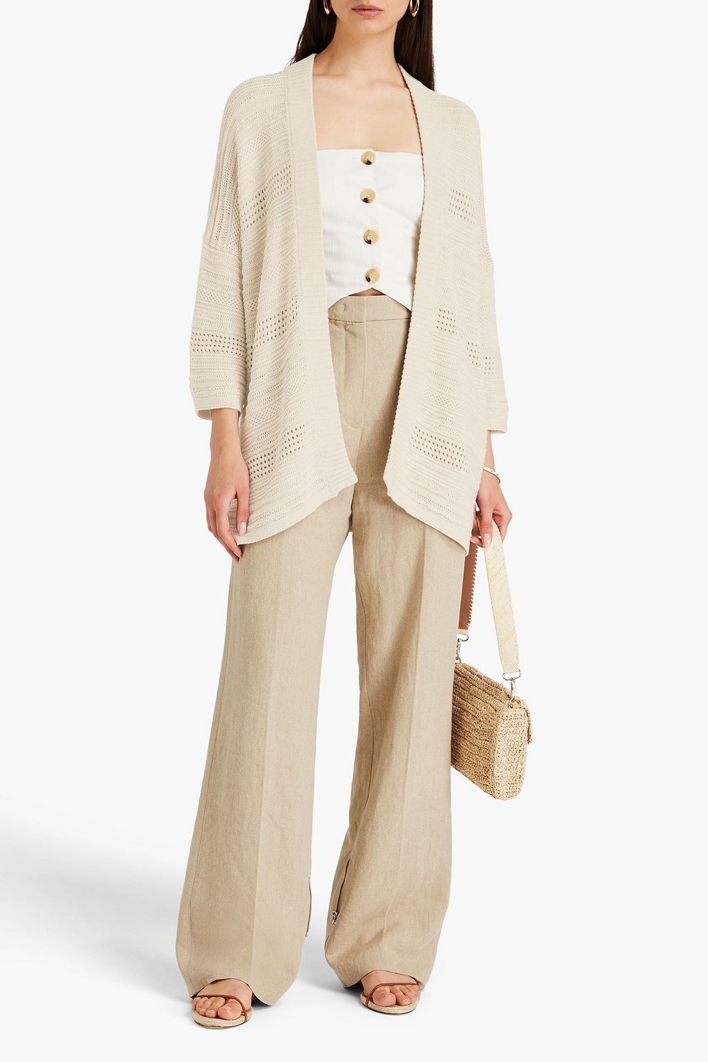 COTTON BY AUTUMN CASHMERE Pointelle-knit cotton cardigan