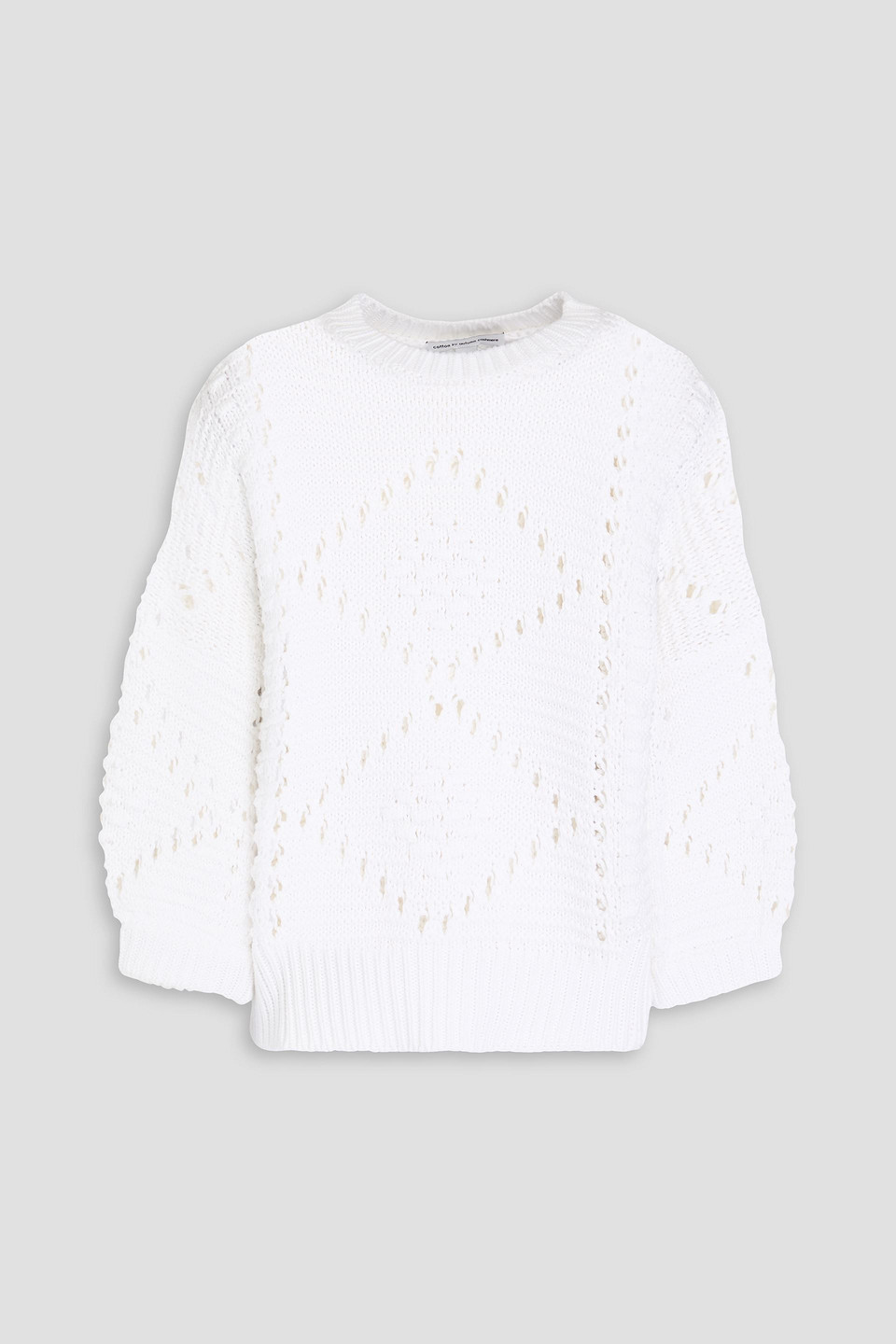 Pointelle-knit cotton sweater
