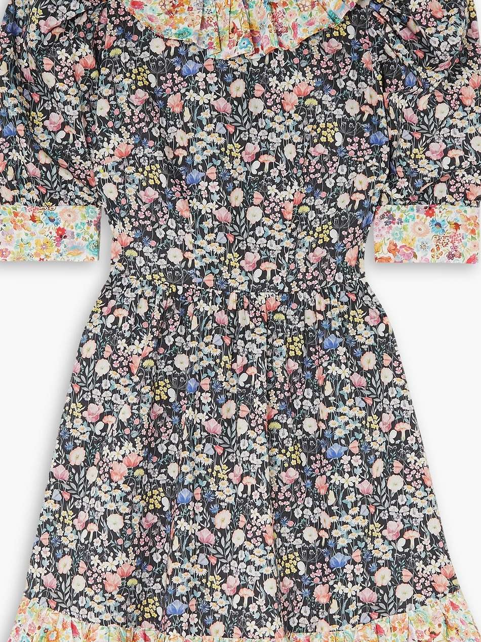 claudette ruffled floral-print cotton mini dress
