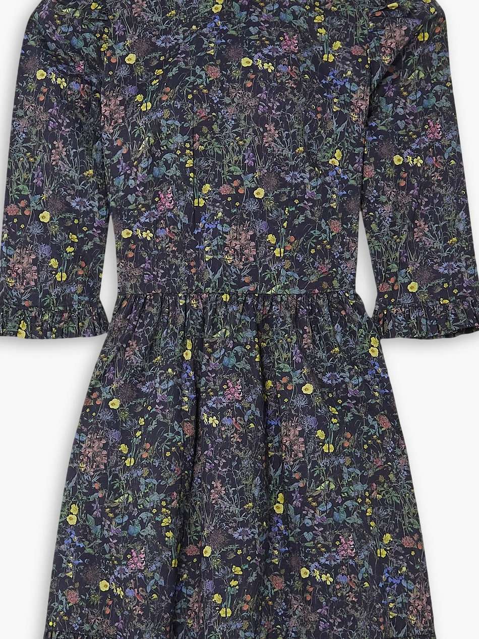 clara ruffled floral-print cotton-poplin mini dress