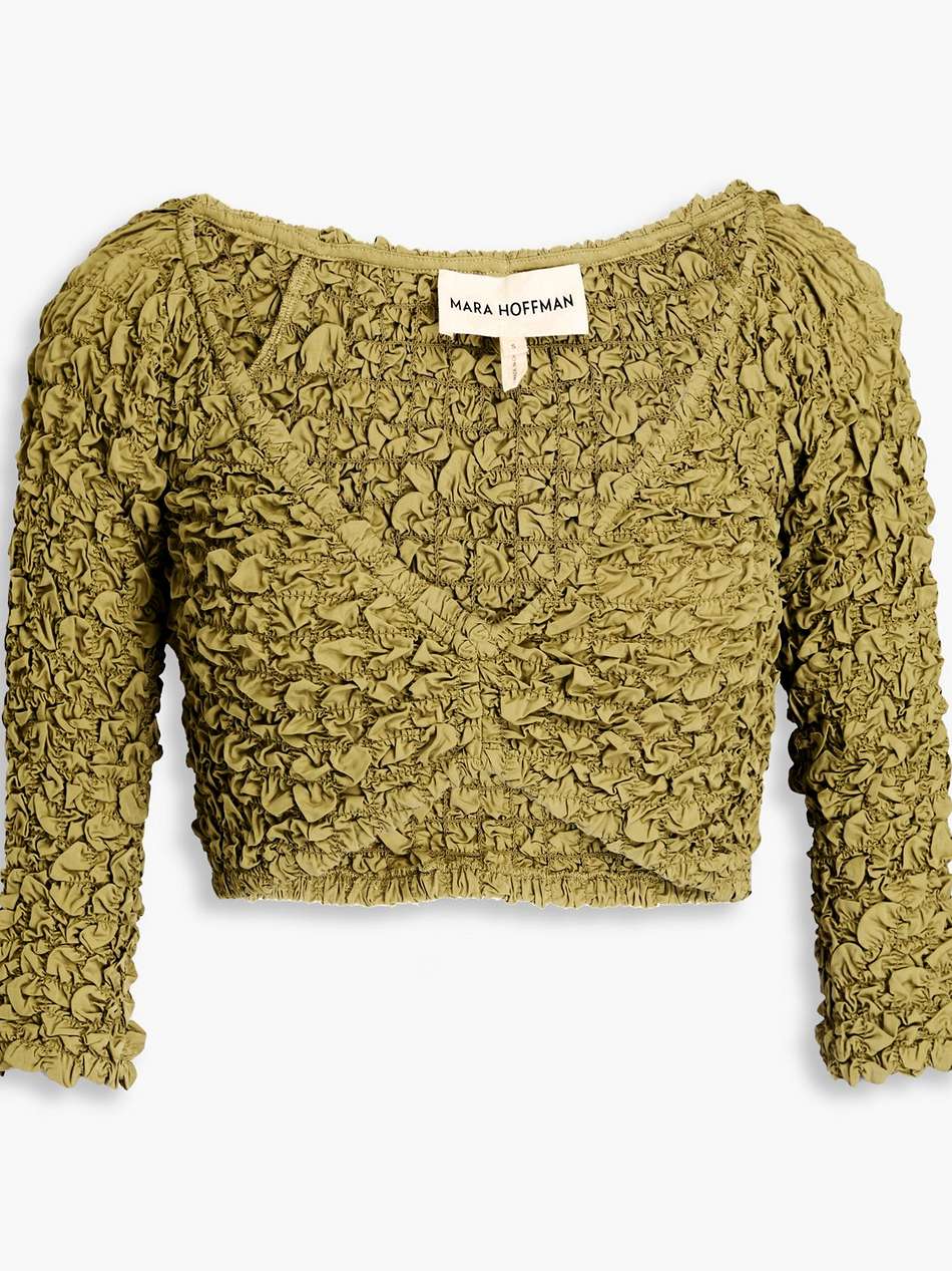 aja cropped tencel™ lyocell popcorn top