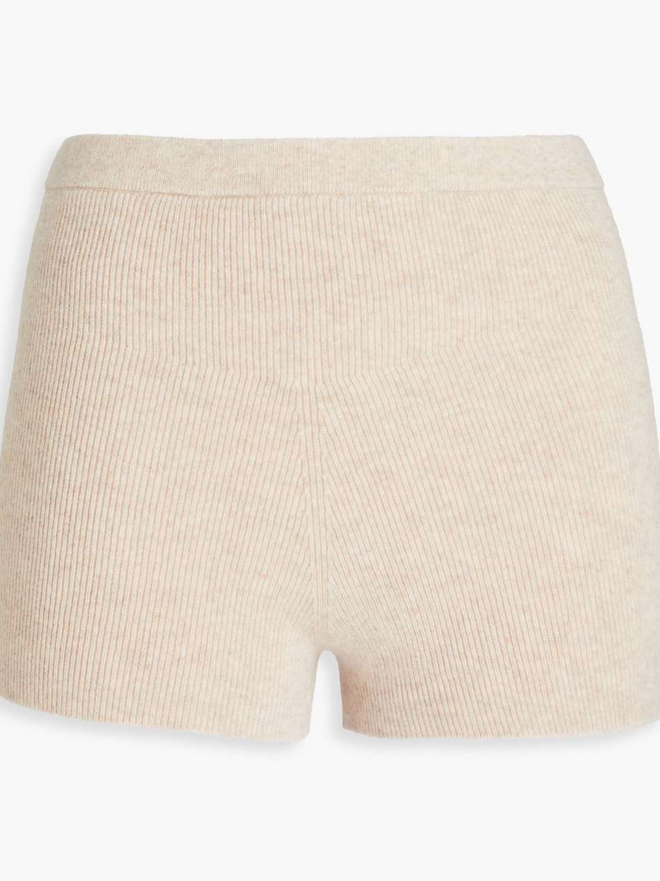 ribbed cashmere-blend shorts