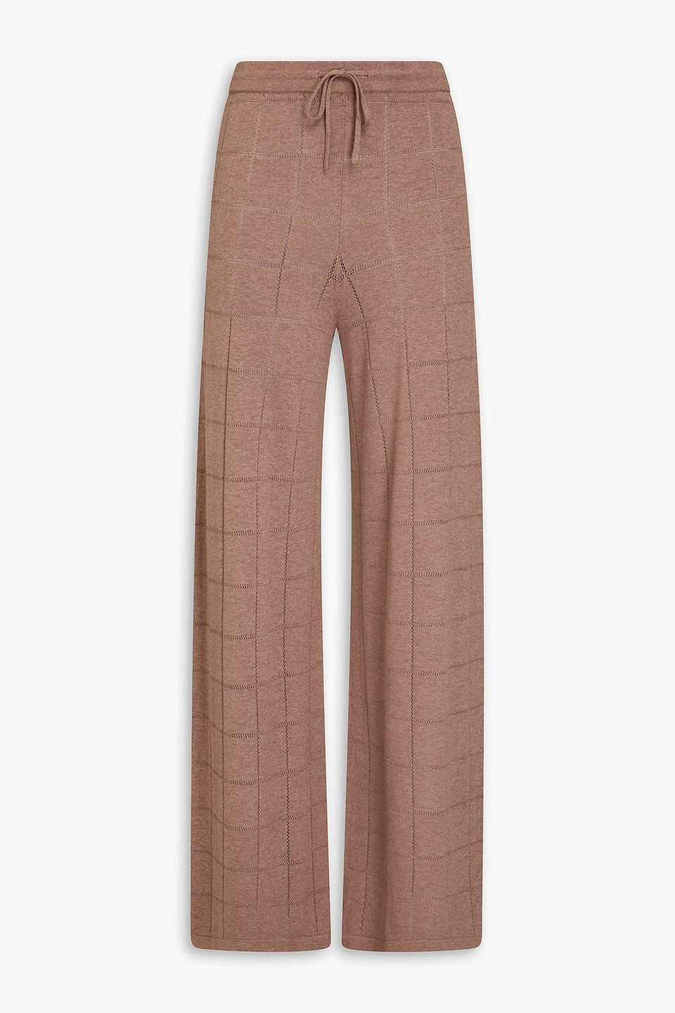 Naadam Pointelle-knit Wide-leg Trousers In Brown