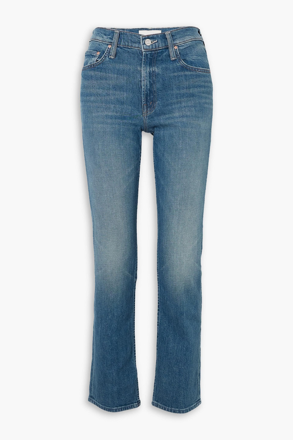 Mother The Smarty Trousers High-rise Straight-leg Jeans In Mid Denim
