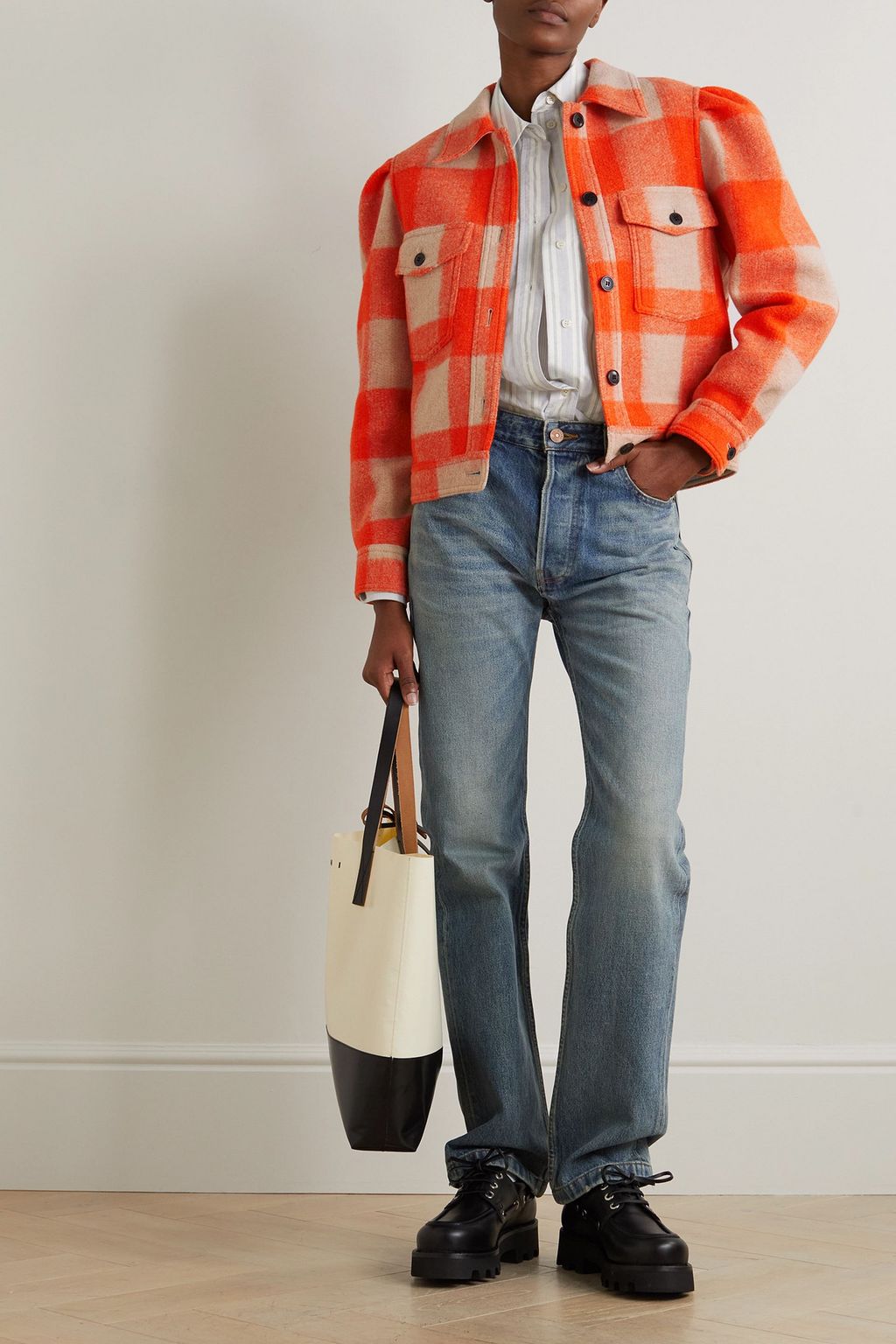 MARANT ÉTOILE Leiko checked felt jacket