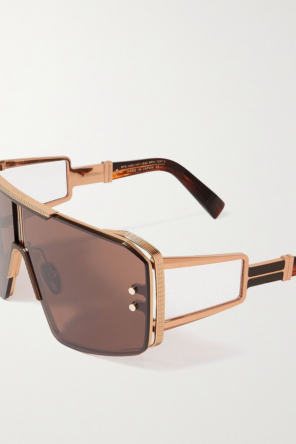 BALMAIN Le Masque oversized D-frame gold-tone and acetate sunglasses