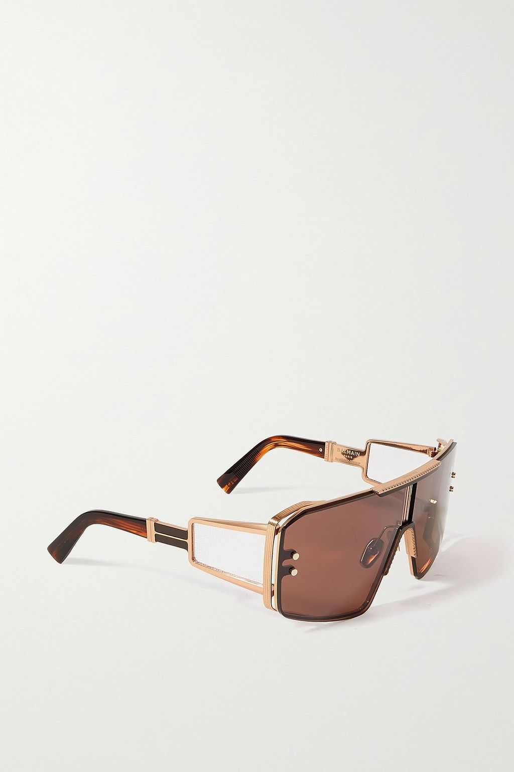 BALMAIN Le Masque oversized D-frame gold-tone and acetate sunglasses