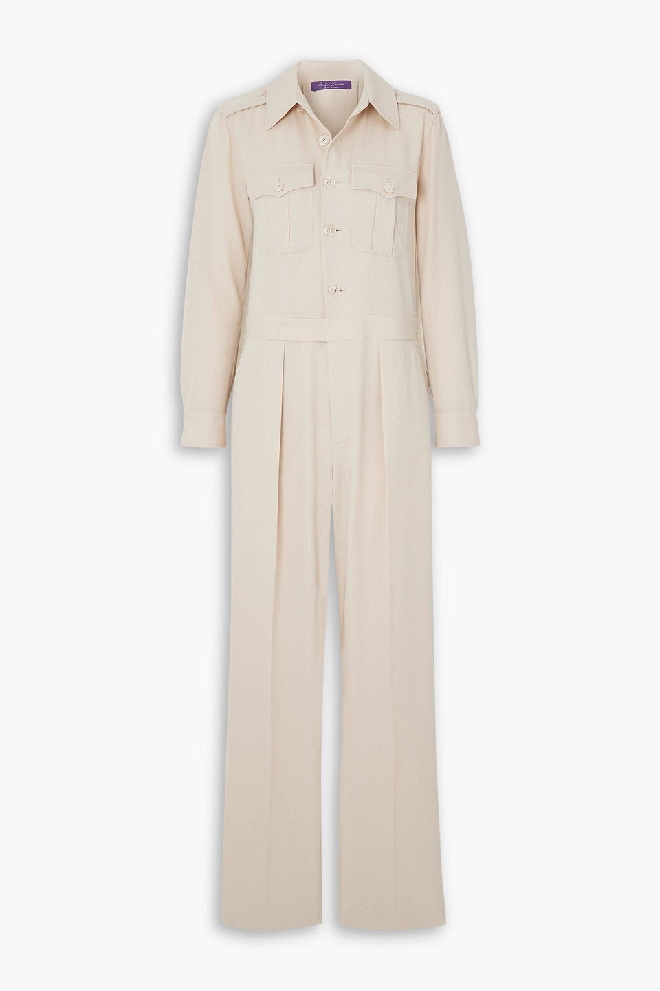 Ralph Lauren Olivier Wool-gabardine Jumpsuit In Brown
