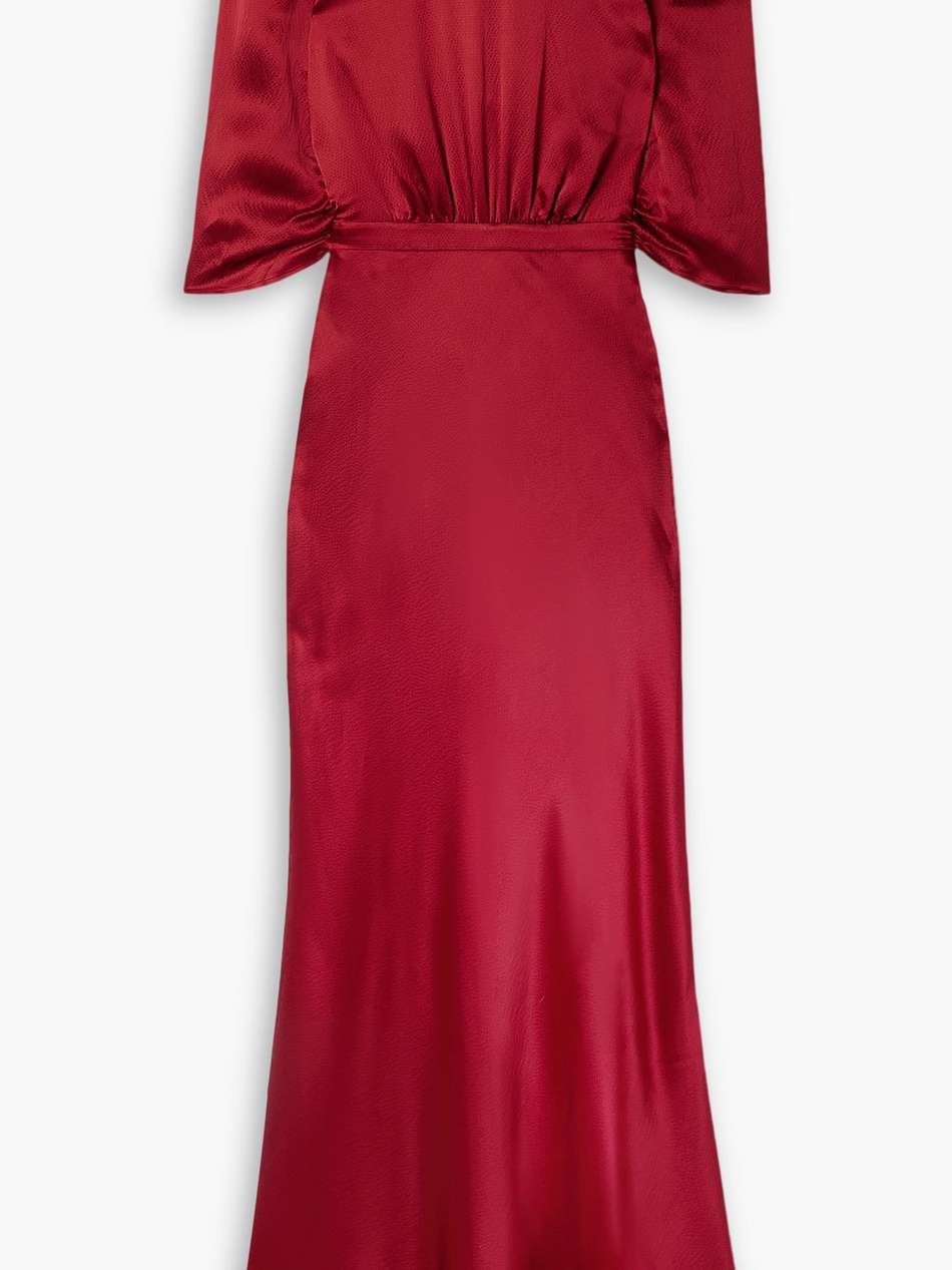 adele hammered silk-satin maxi dress