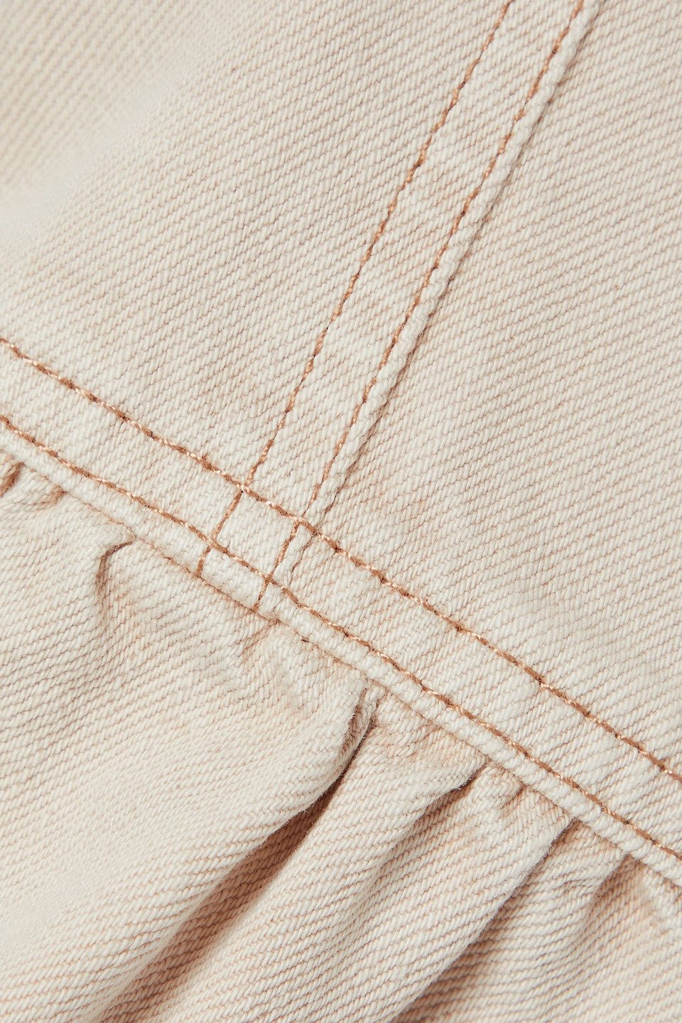 ISABEL MARANT ÉTOILE SOLIZINIA STRAPLESS DENIM PEPLUM TOP 