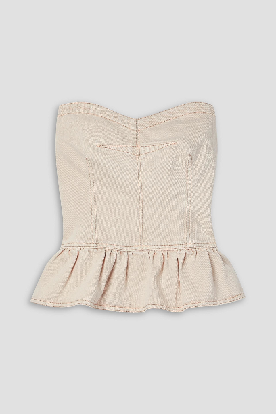 Isabel Marant Étoile Solizinia Strapless Denim Peplum Top In Ecru