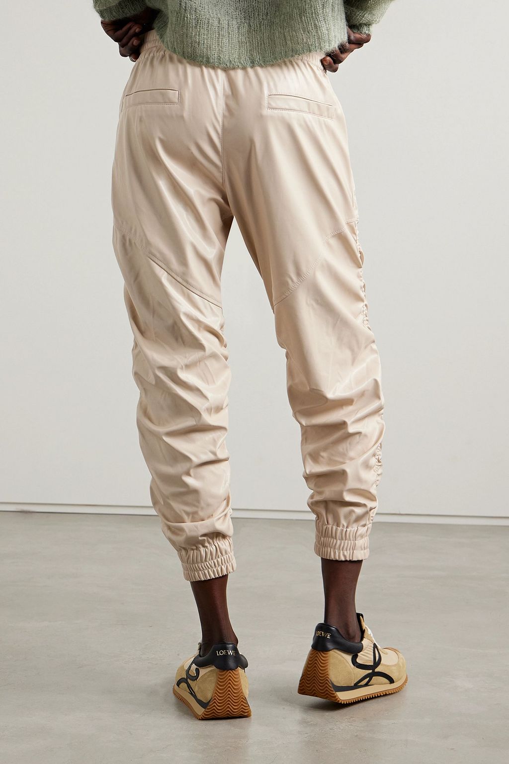 MARANT ÉTOILE フェイクレザー テーパードパンツ ギャザー入り