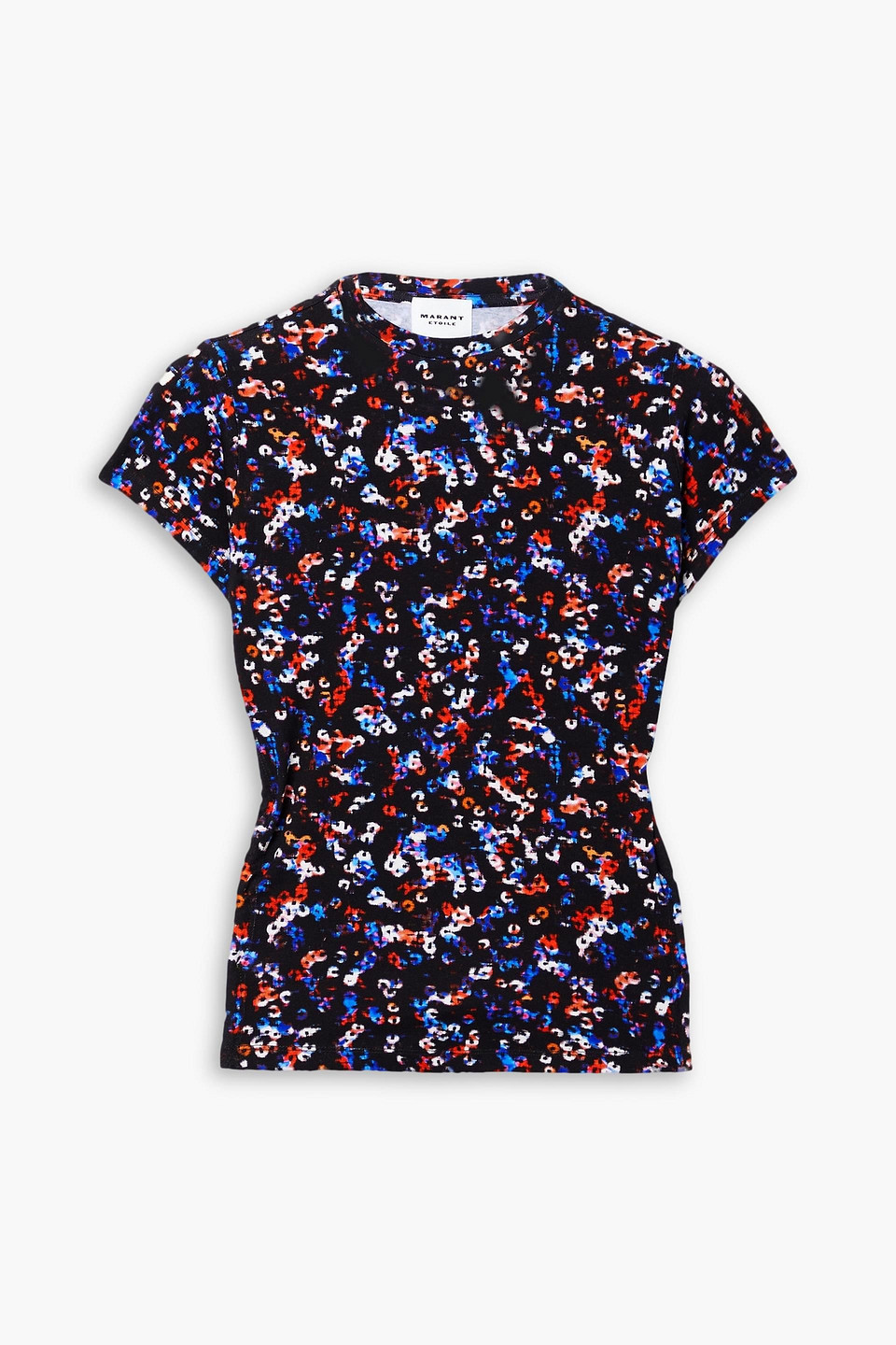 Isabel Marant Étoile Juvia Cropped Open-back Printed Stretch-jersey Top In Black