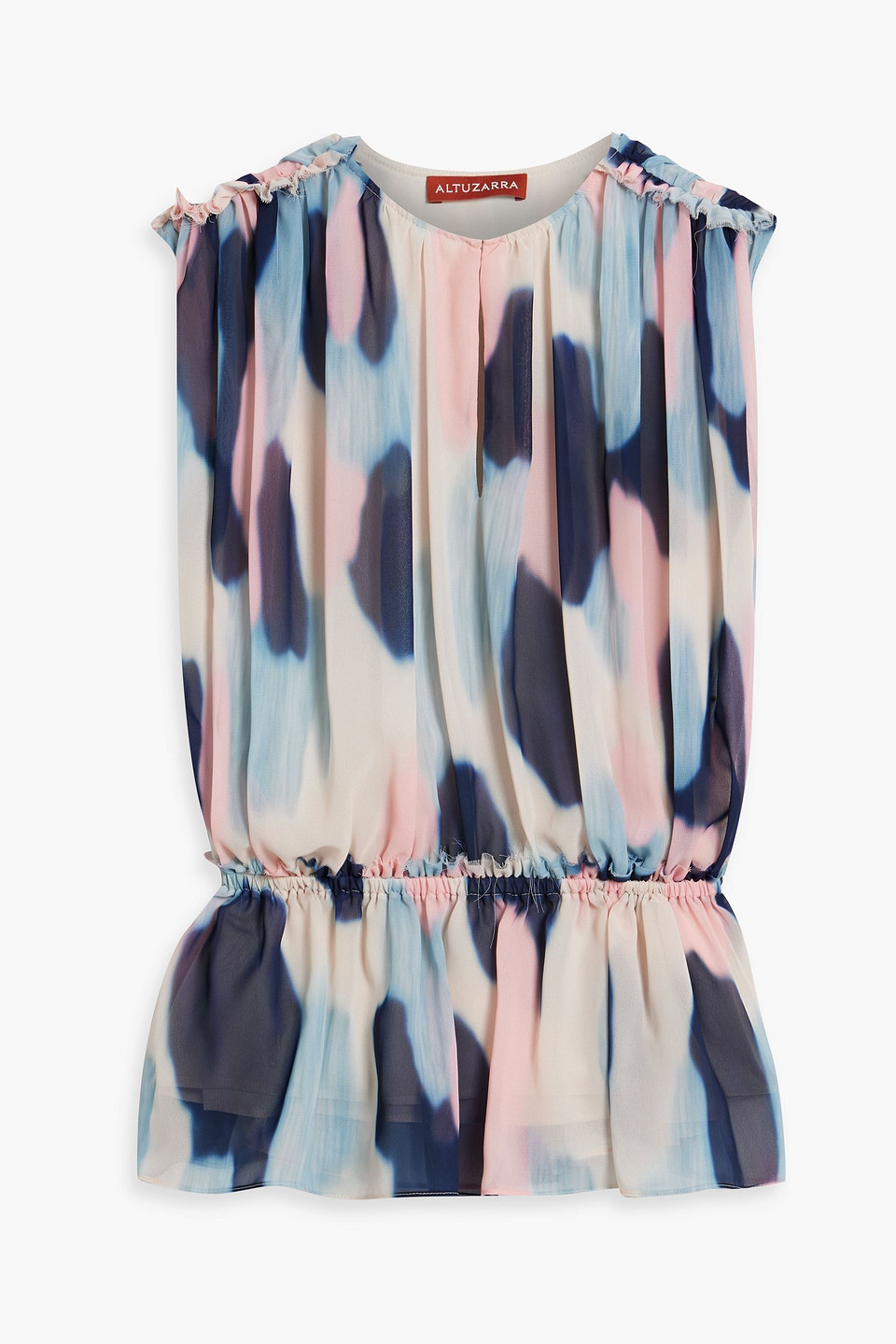 Altuzarra Printed Chiffon Top In Blush