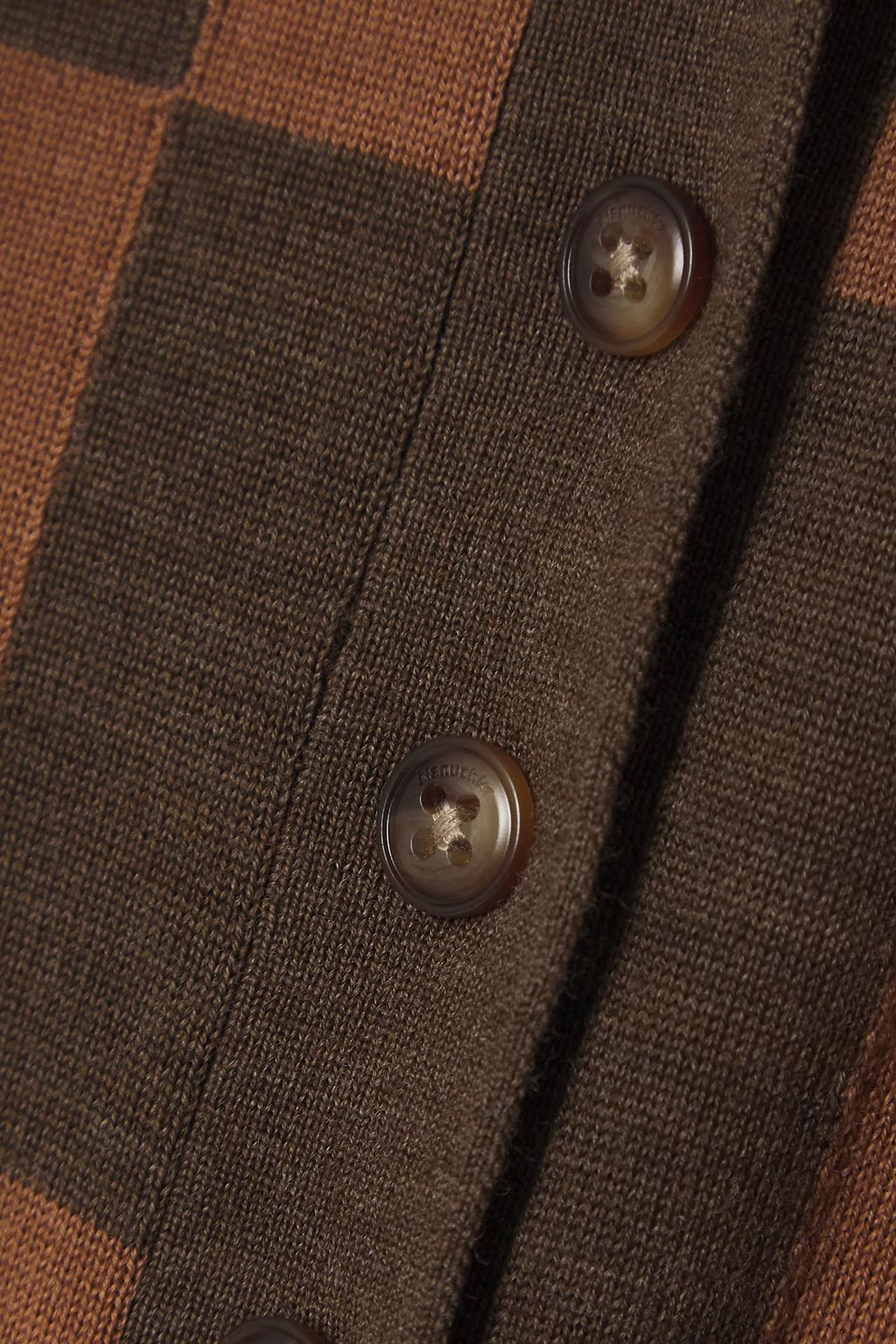 NANUSHKA Hatti checked merino wool polo sweater