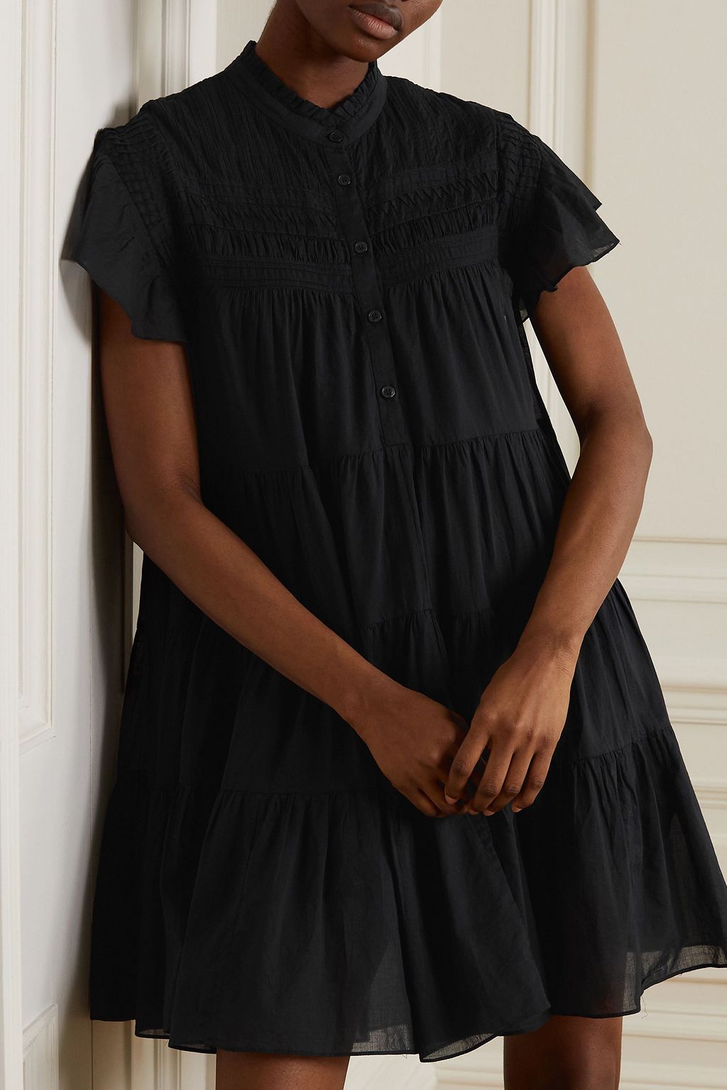 MARANT ÉTOILE Lanikaye ruffled tiered cotton-voile mini dress