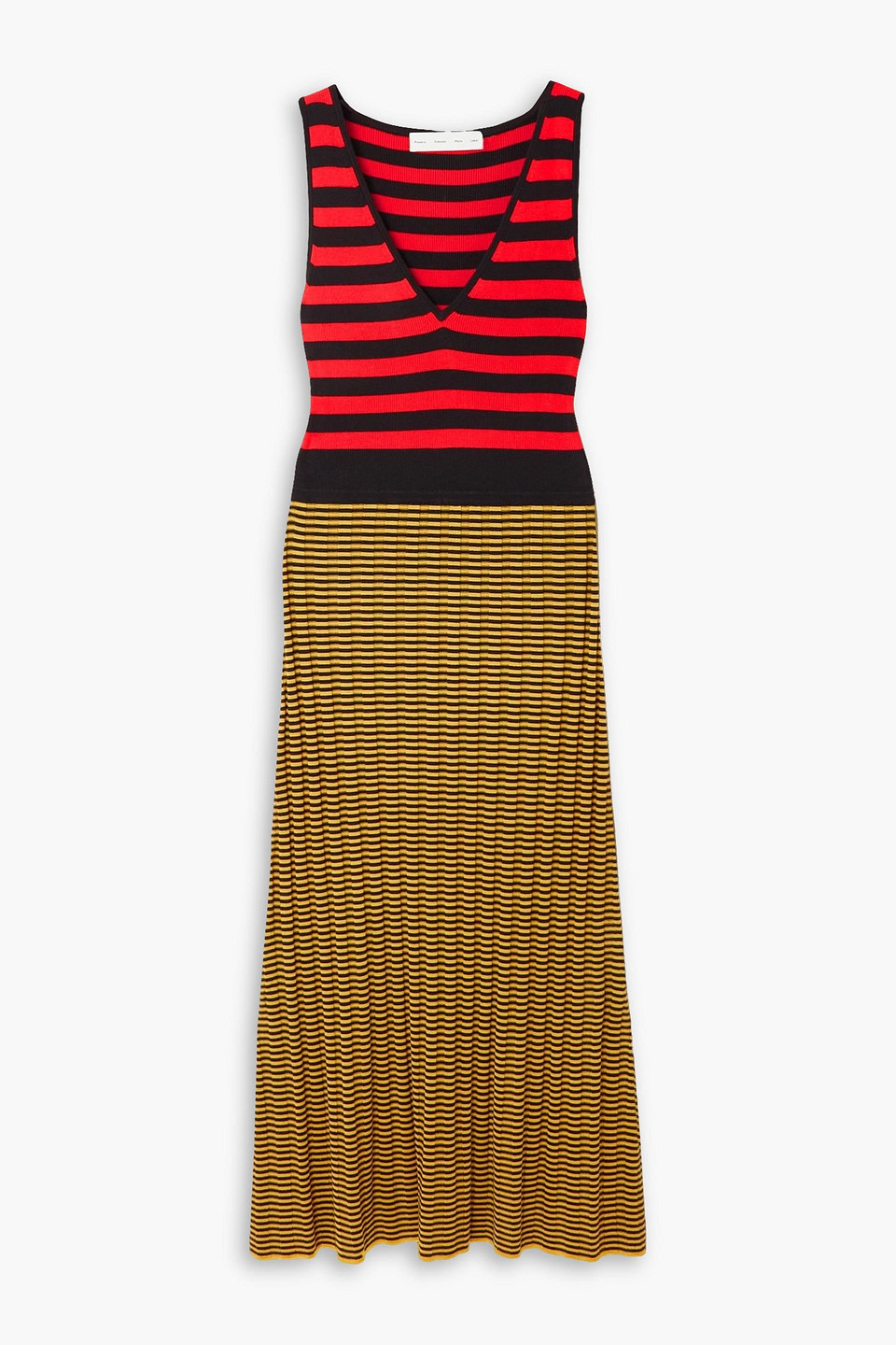 Proenza Schouler Striped Ribbed-knit Midi Dress In Red