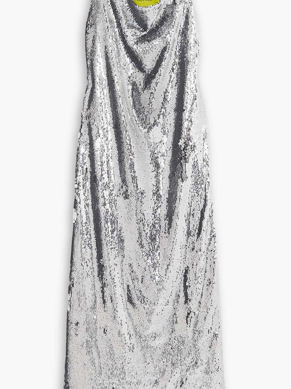sequined tulle maxi dress