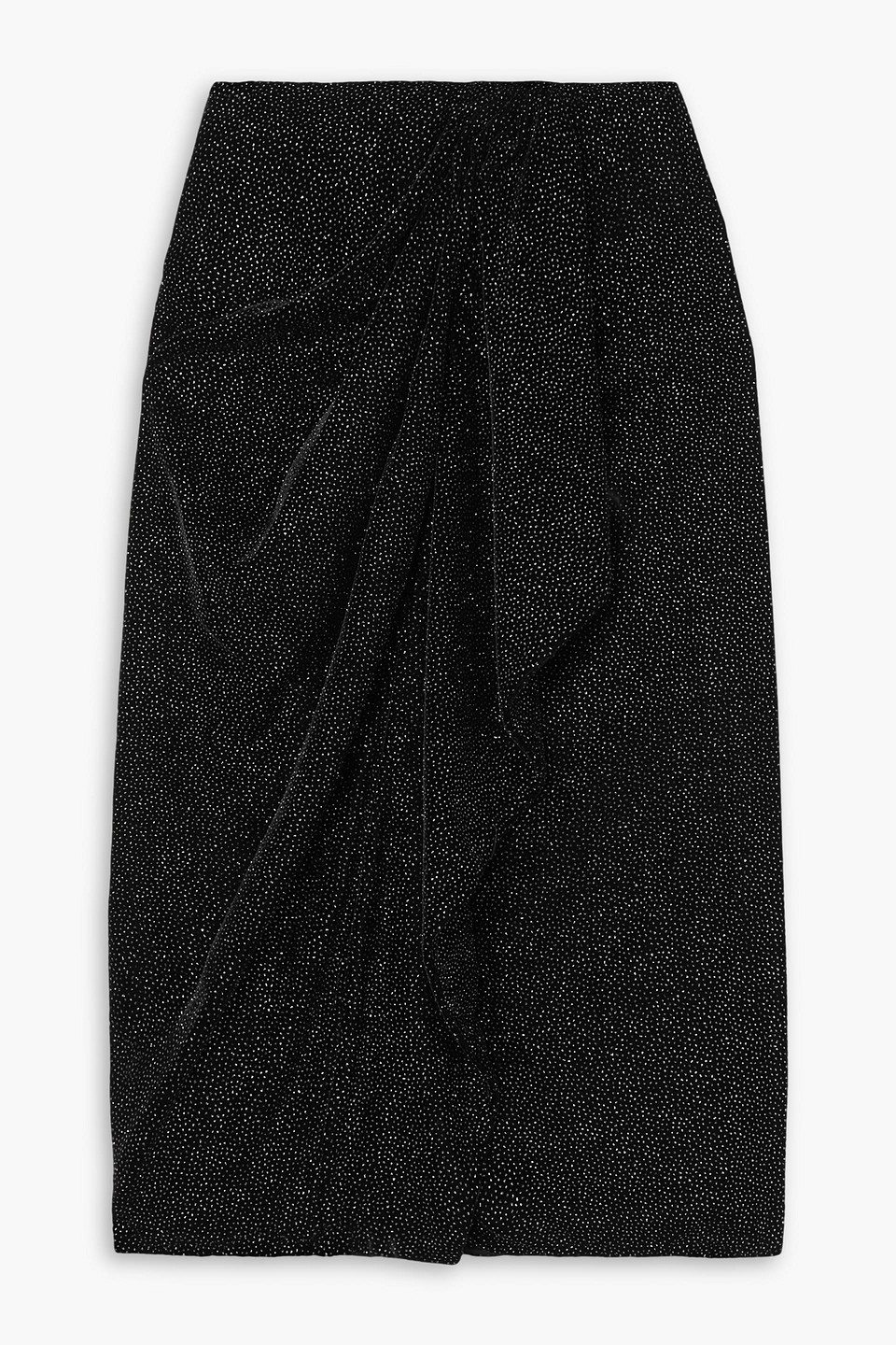 Isabel Marant Étoile Alyssa Crystal-embellished Velvet Midi Skirt In Black