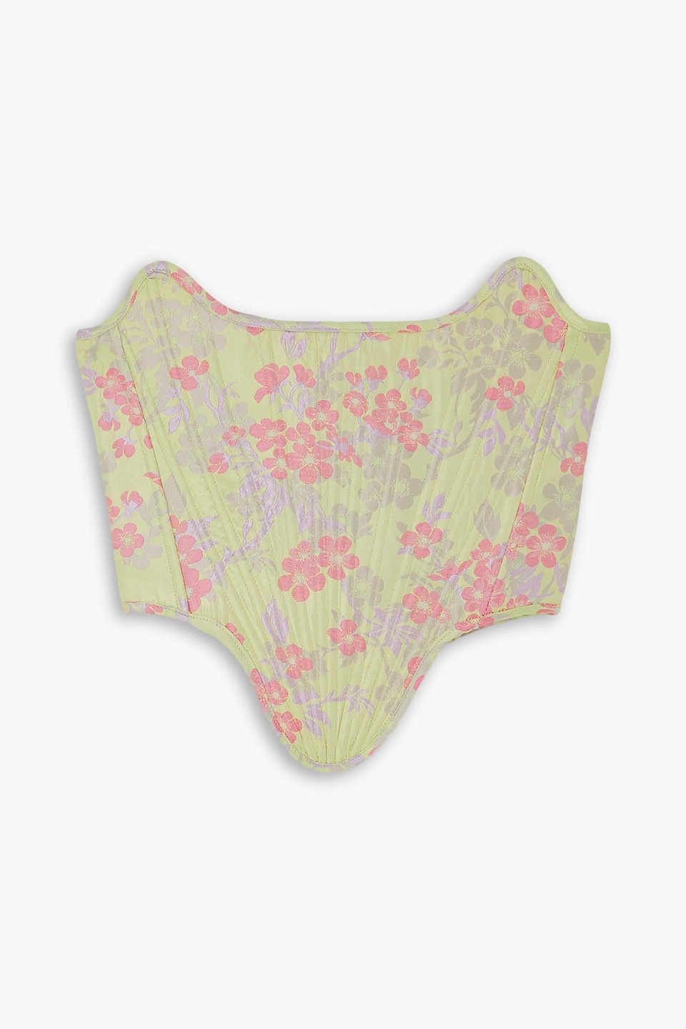 Marques' Almeida Brocade Bustier Top In Light Green