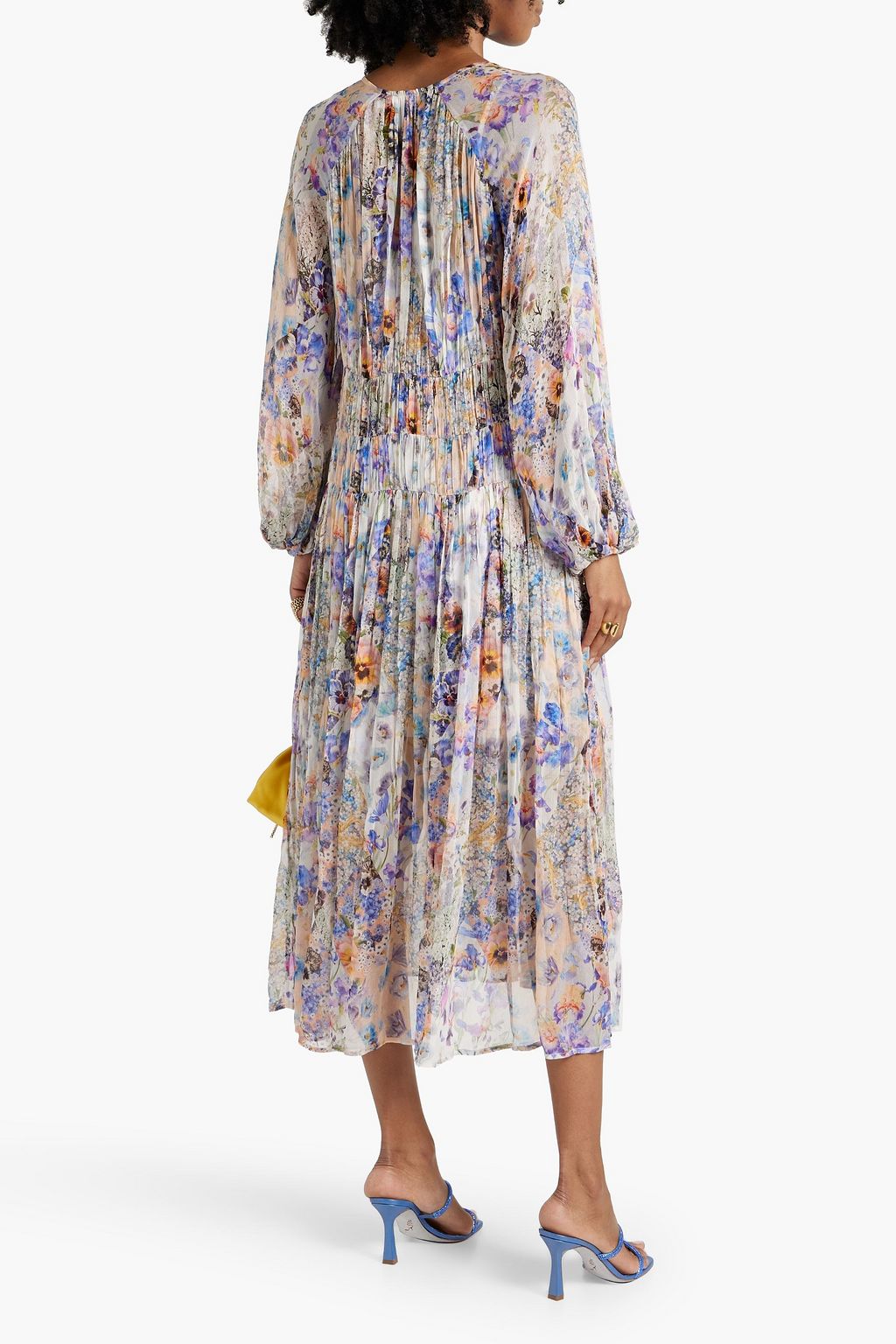 ZIMMERMANN Shirred printed chiffon maxi dress