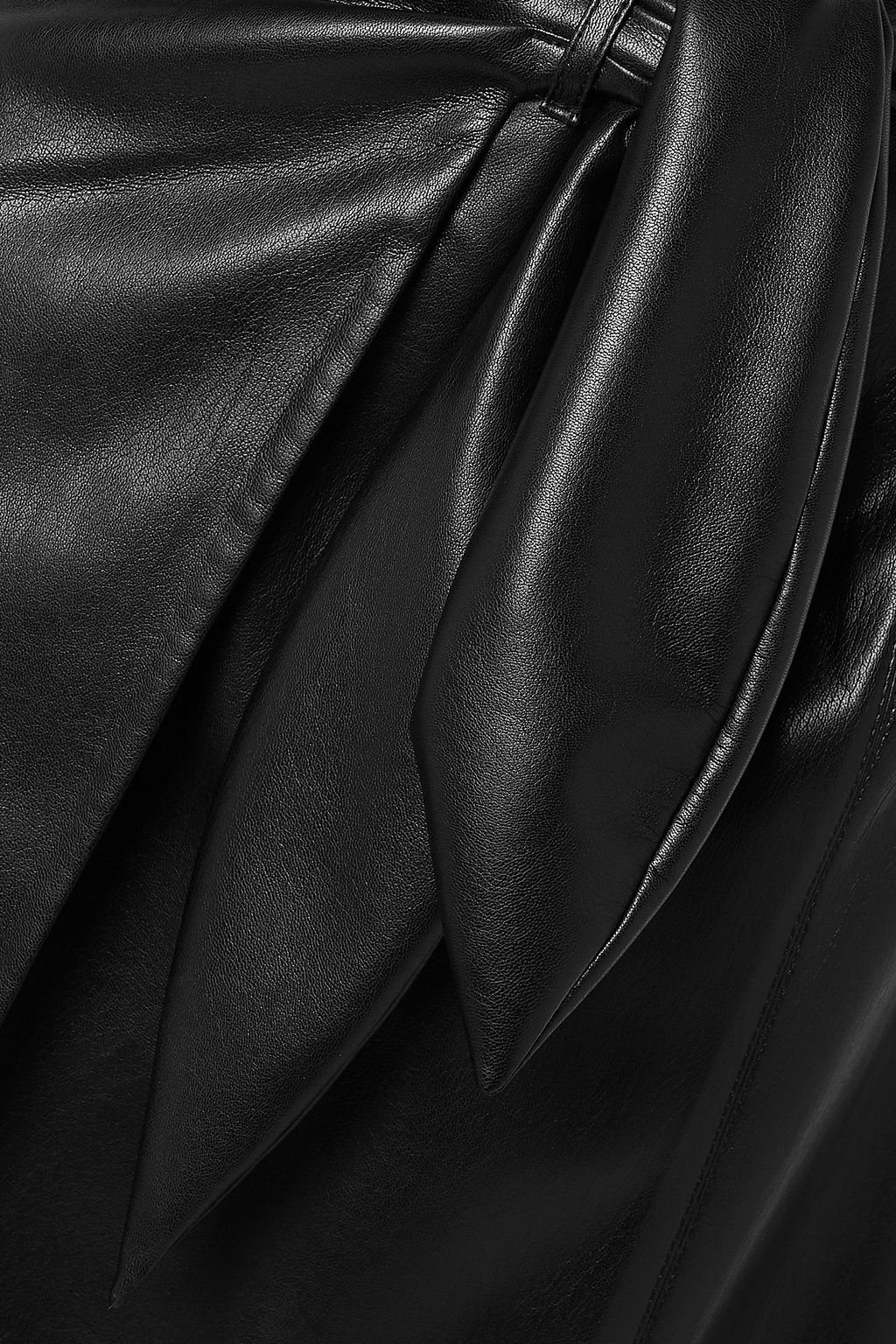 NANUSHKA Amas wrap-effect vegan leather midi skirt