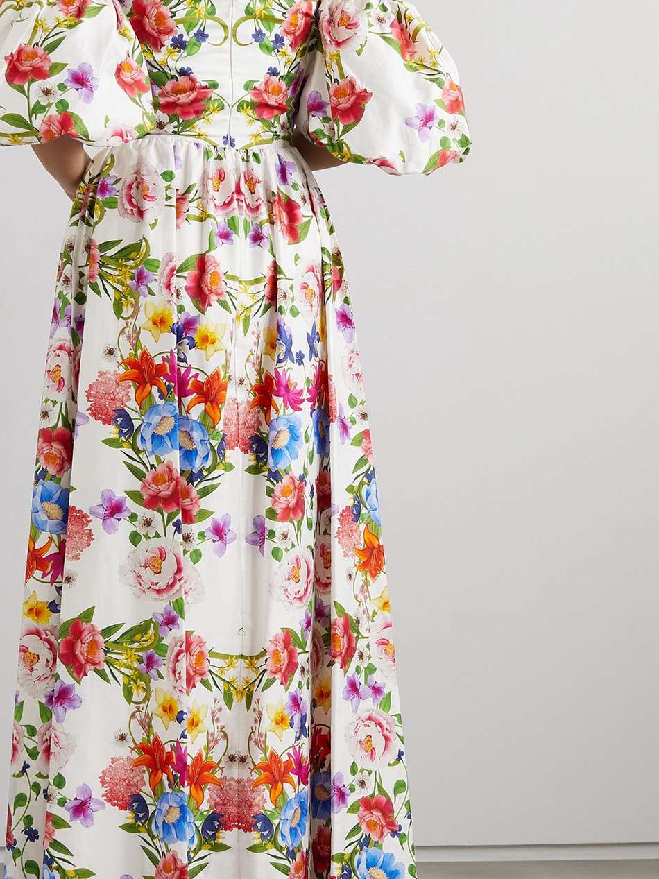 juliet off-the-shoulder floral-print cotton maxi dress