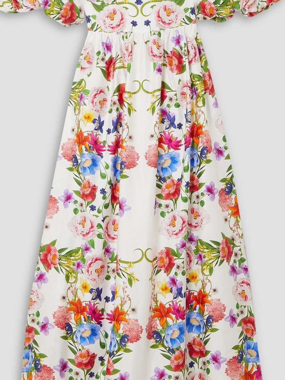 juliet off-the-shoulder floral-print cotton maxi dress