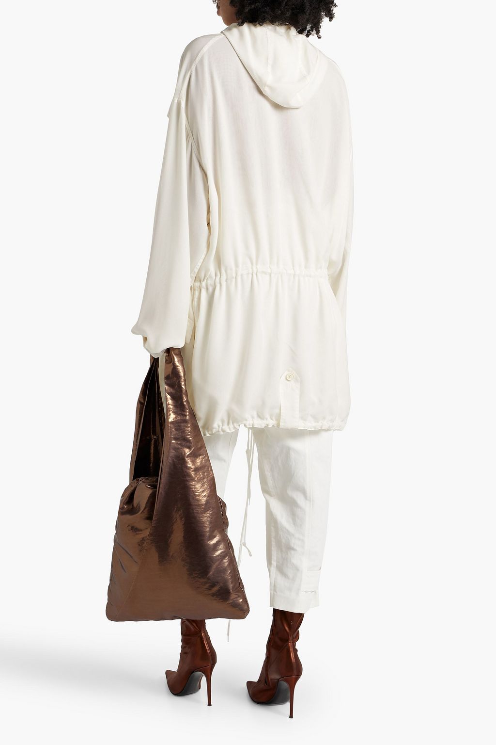 MAISON MARGIELA معطف باركا بقبعة من مزيج الكوبرو