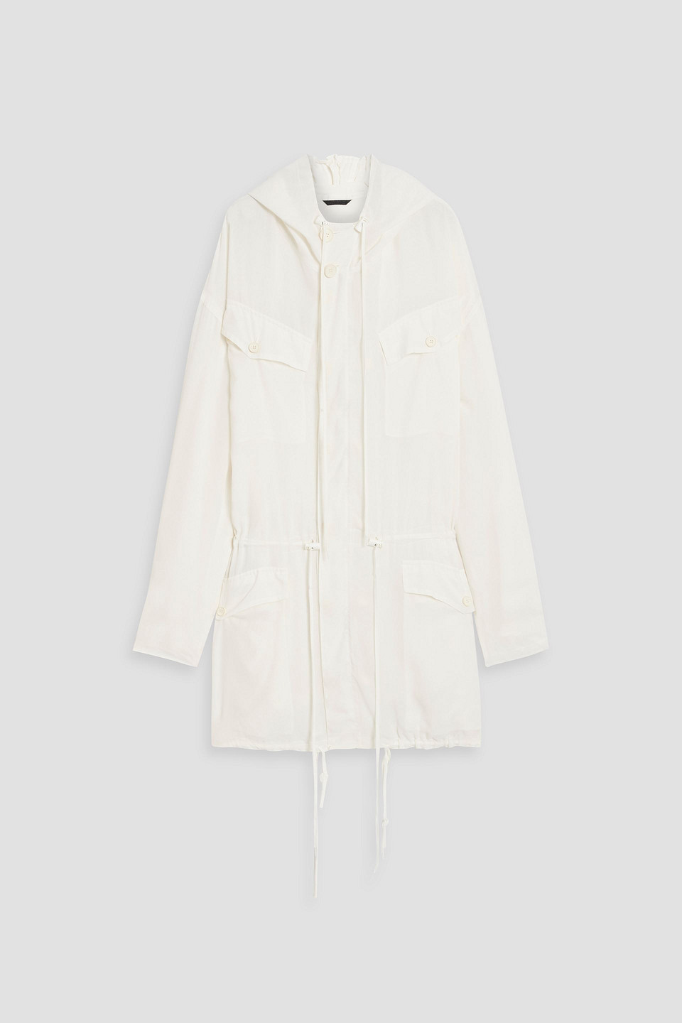 Cupro-blend hooded parka