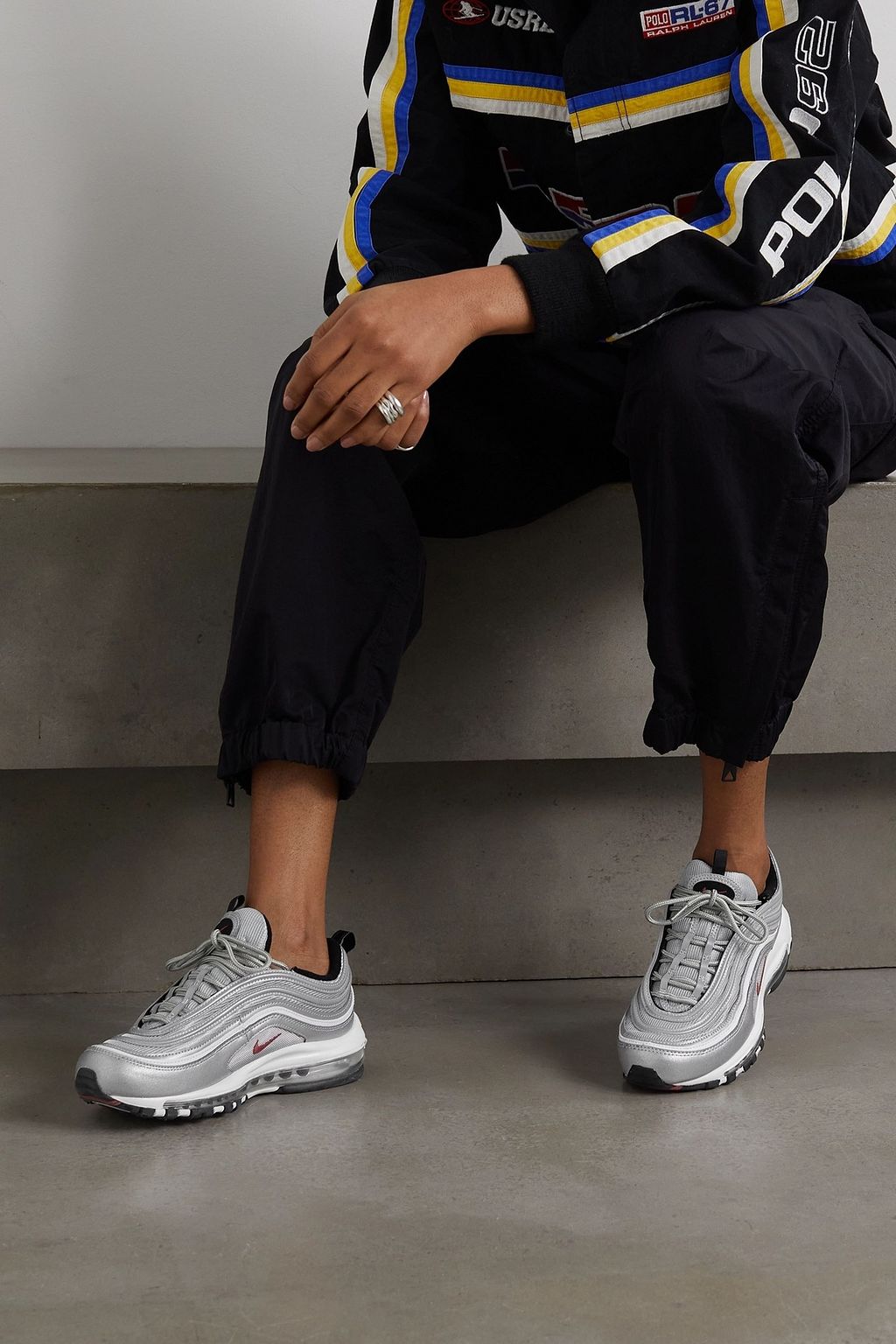 NIKE Air Max 97 OG metallic mesh and faux leather sneakers