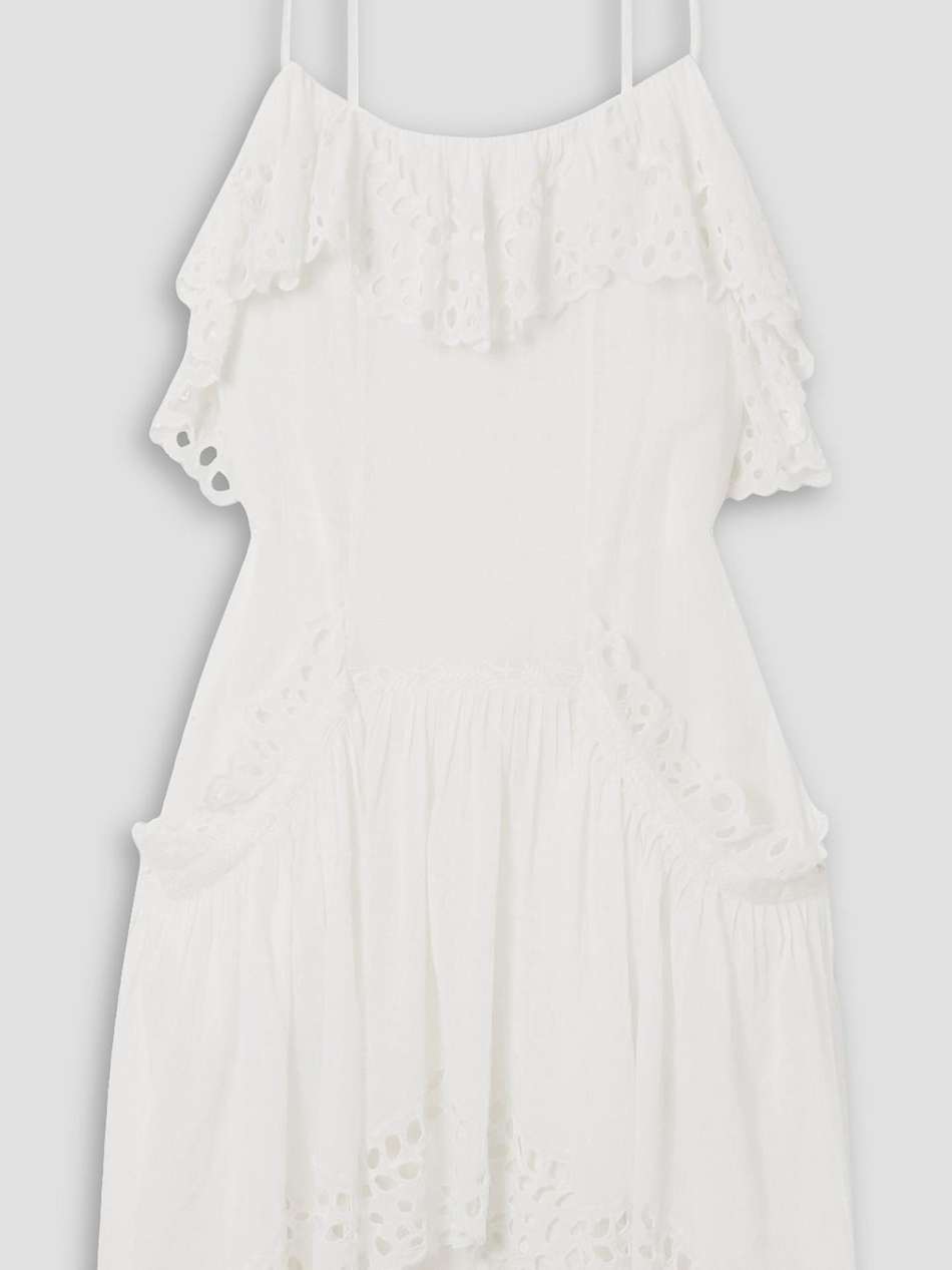 keoly broderie anglaise-trimmed cotton-voile mini dress