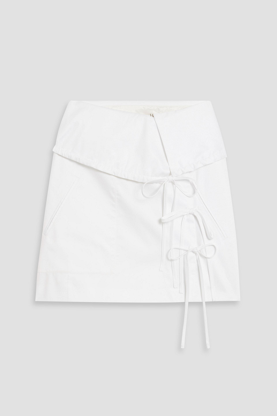 Altuzarra Bow-detailed Cotton-poplin Mini Skirt In White