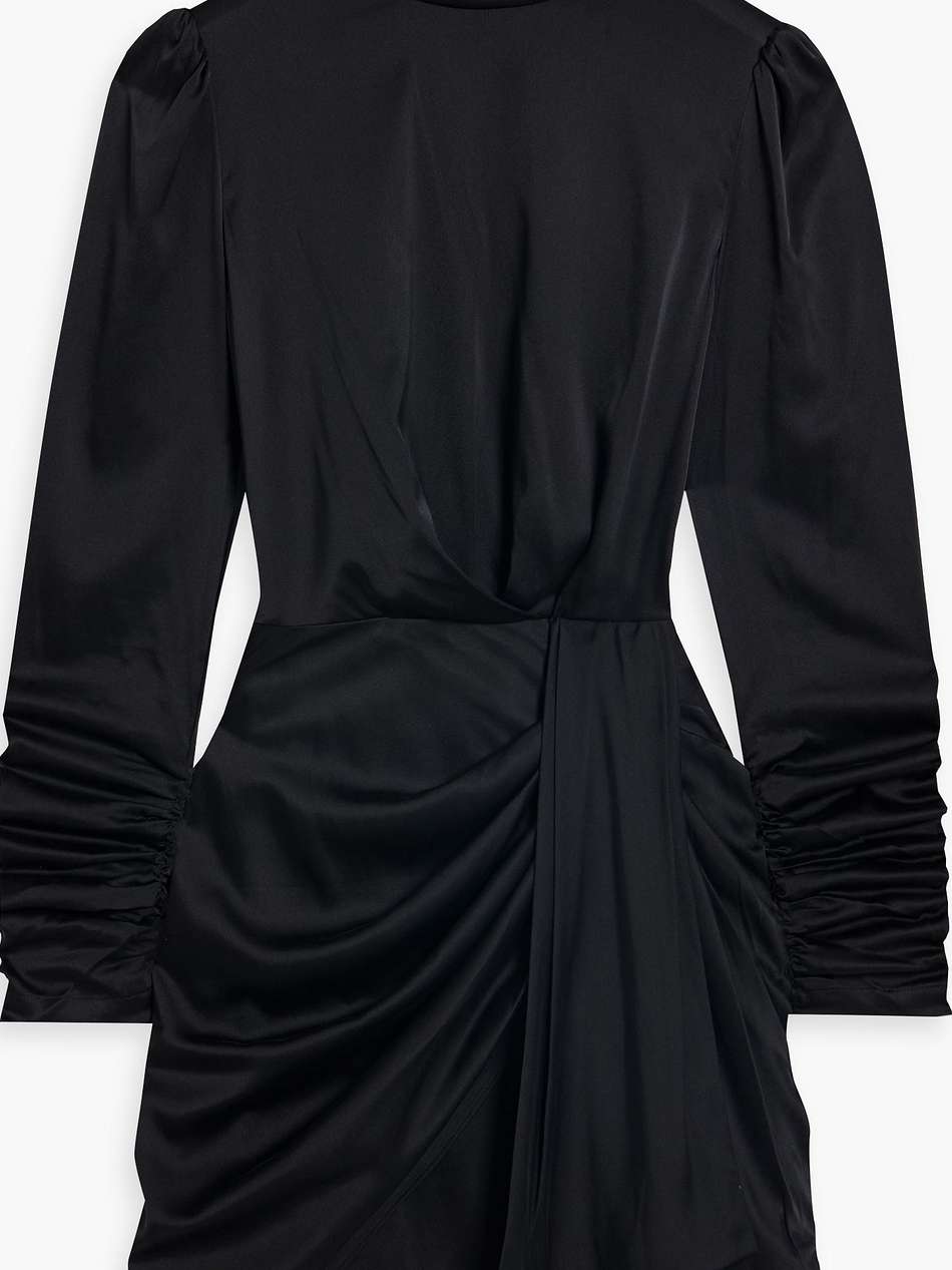 ruched draped silk-blend mini dress