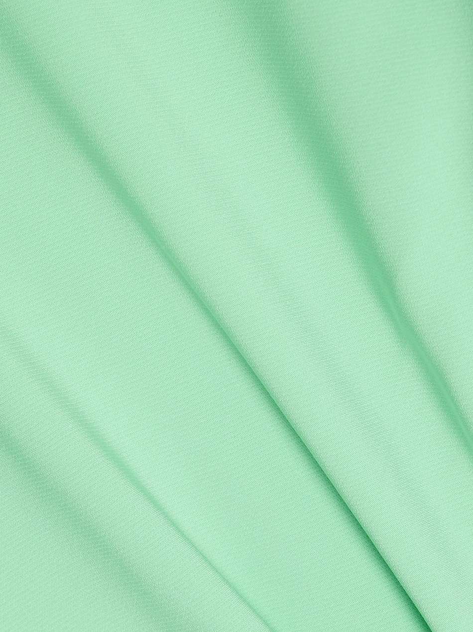 one-shoulder draped crepe gown