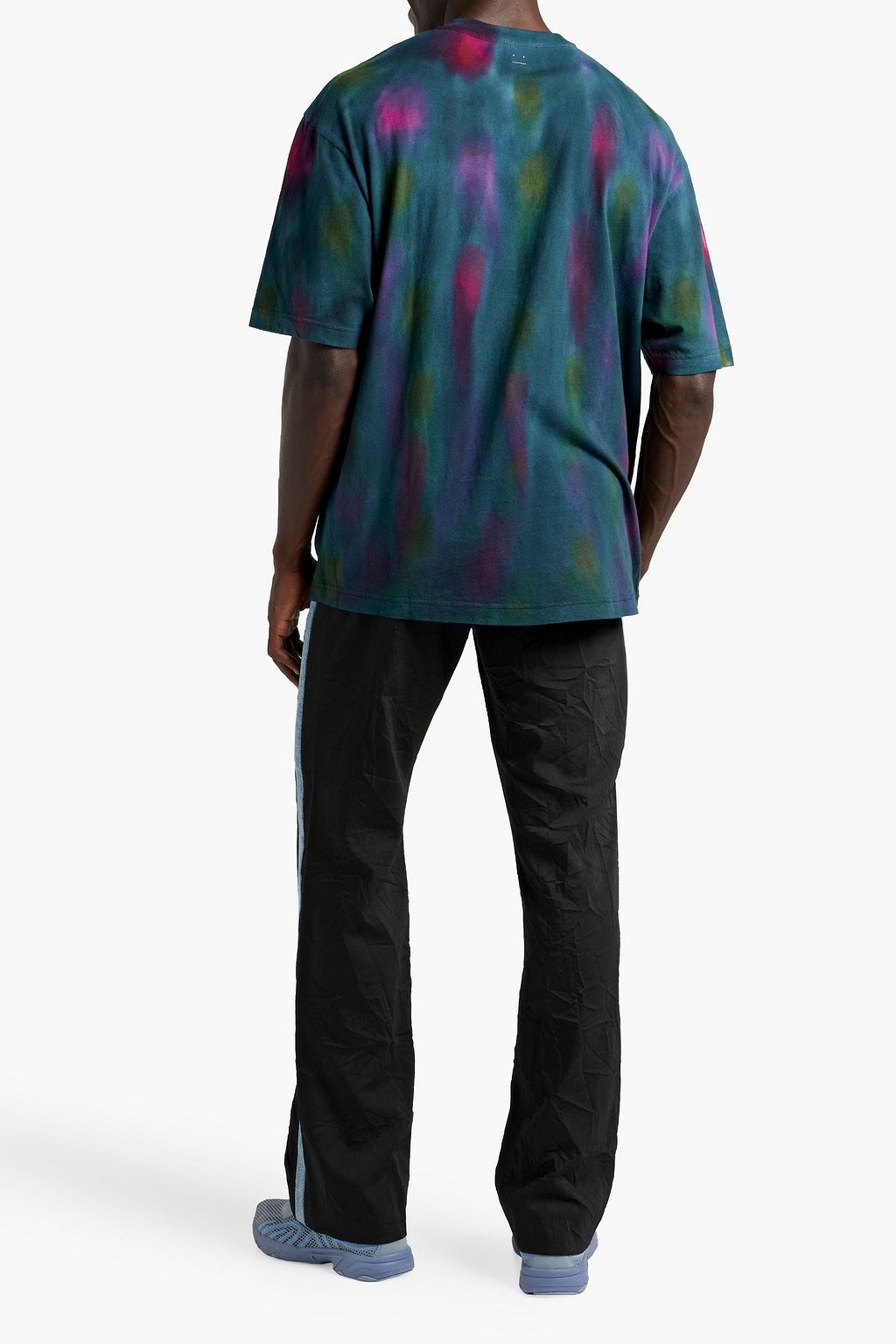 ACNE STUDIOS Denim-trimmed crinkled-twill pants