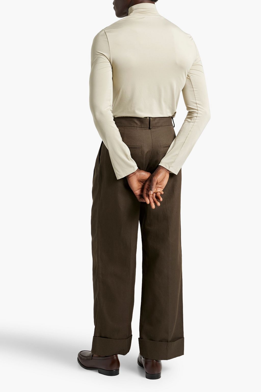 ACNE STUDIOS بلوزة من الجيرسي بياقة عالية ومزينة بطبعات