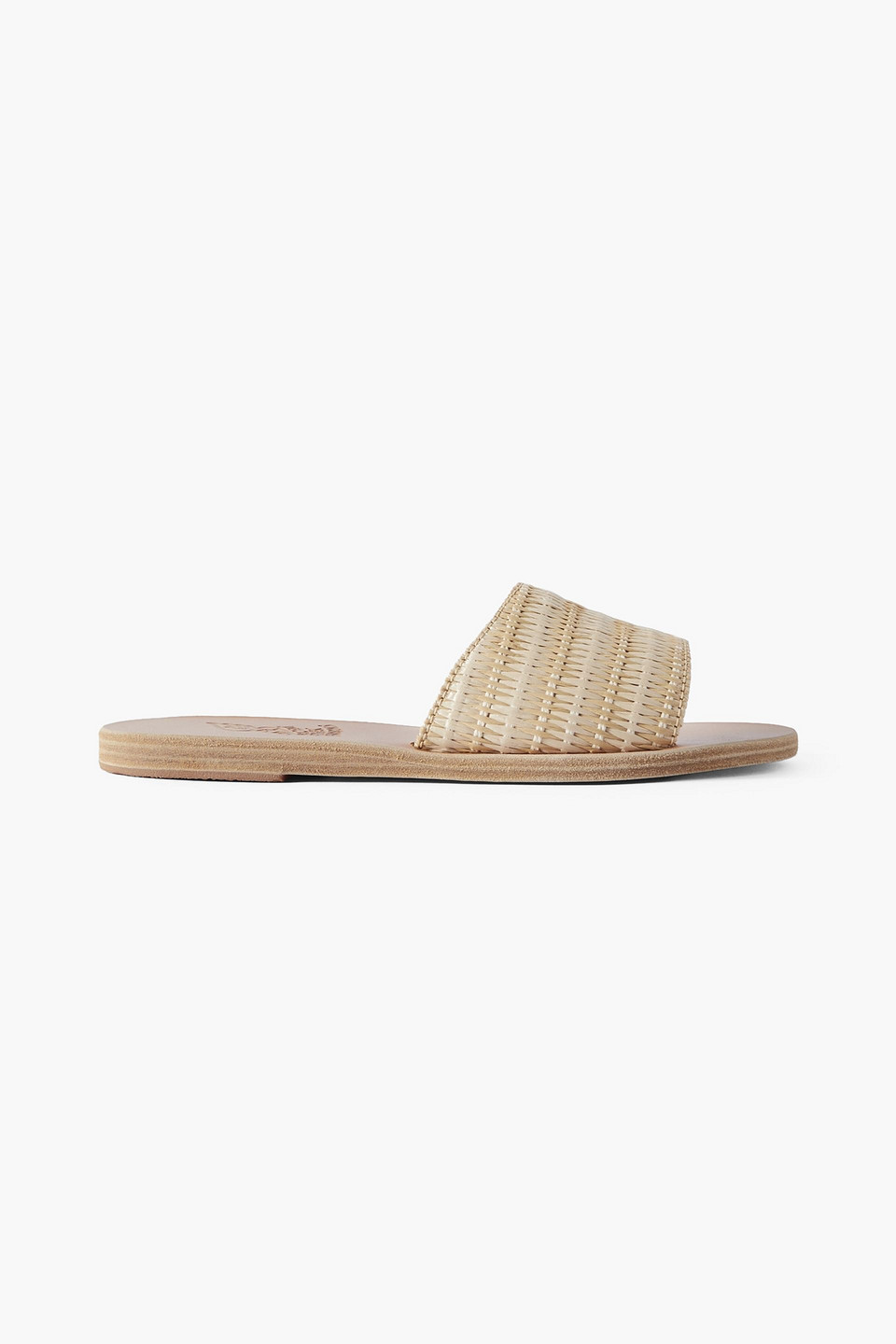 Ancient Greek Sandals Taygete Raffia Slides In Neutral